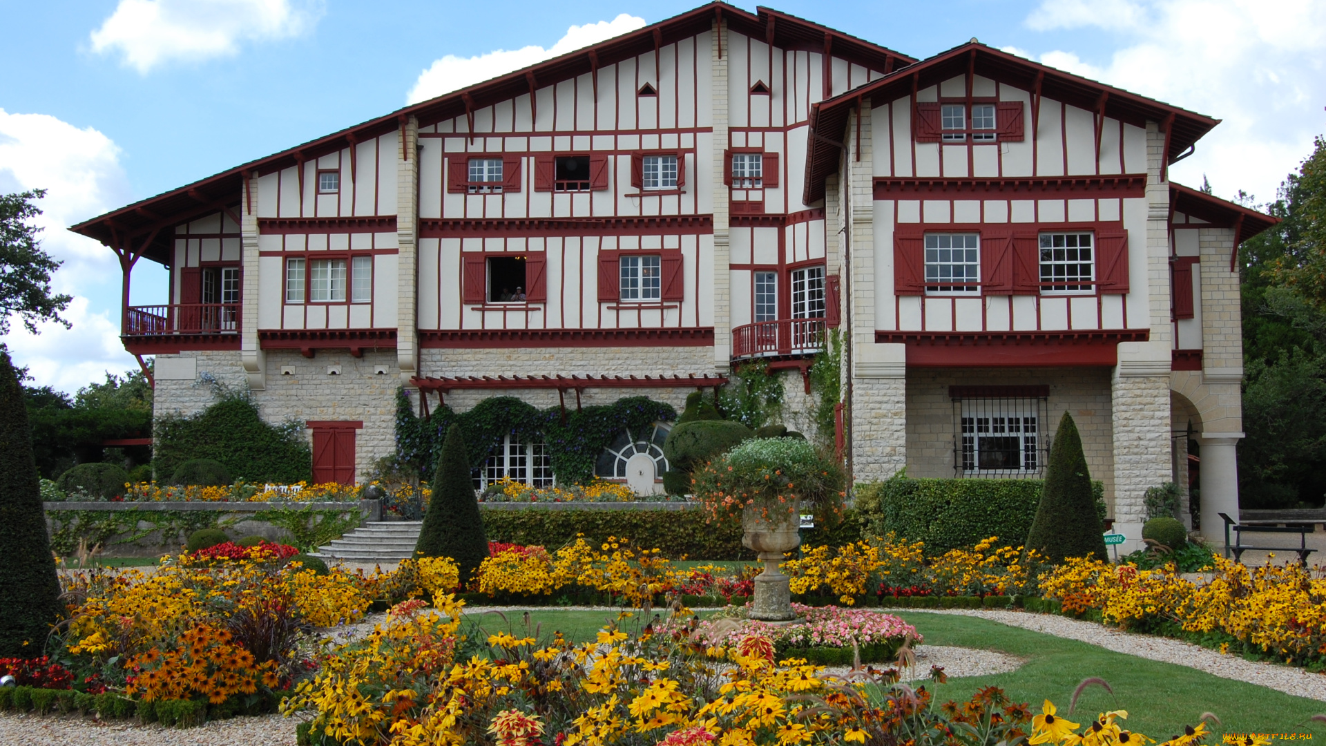 города, здания, дома, цветы, дом