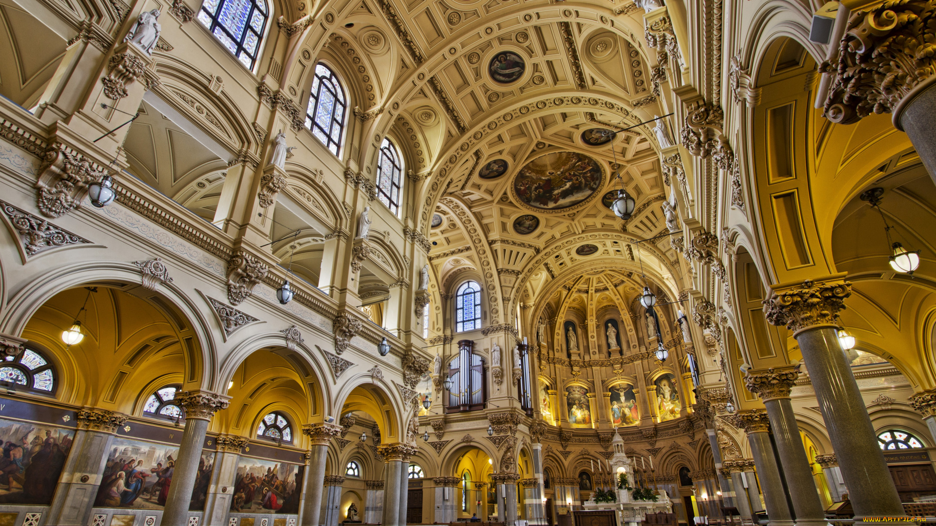 интерьер, убранство, роспись, храма, церковь, святого, франциска, нью-йорк