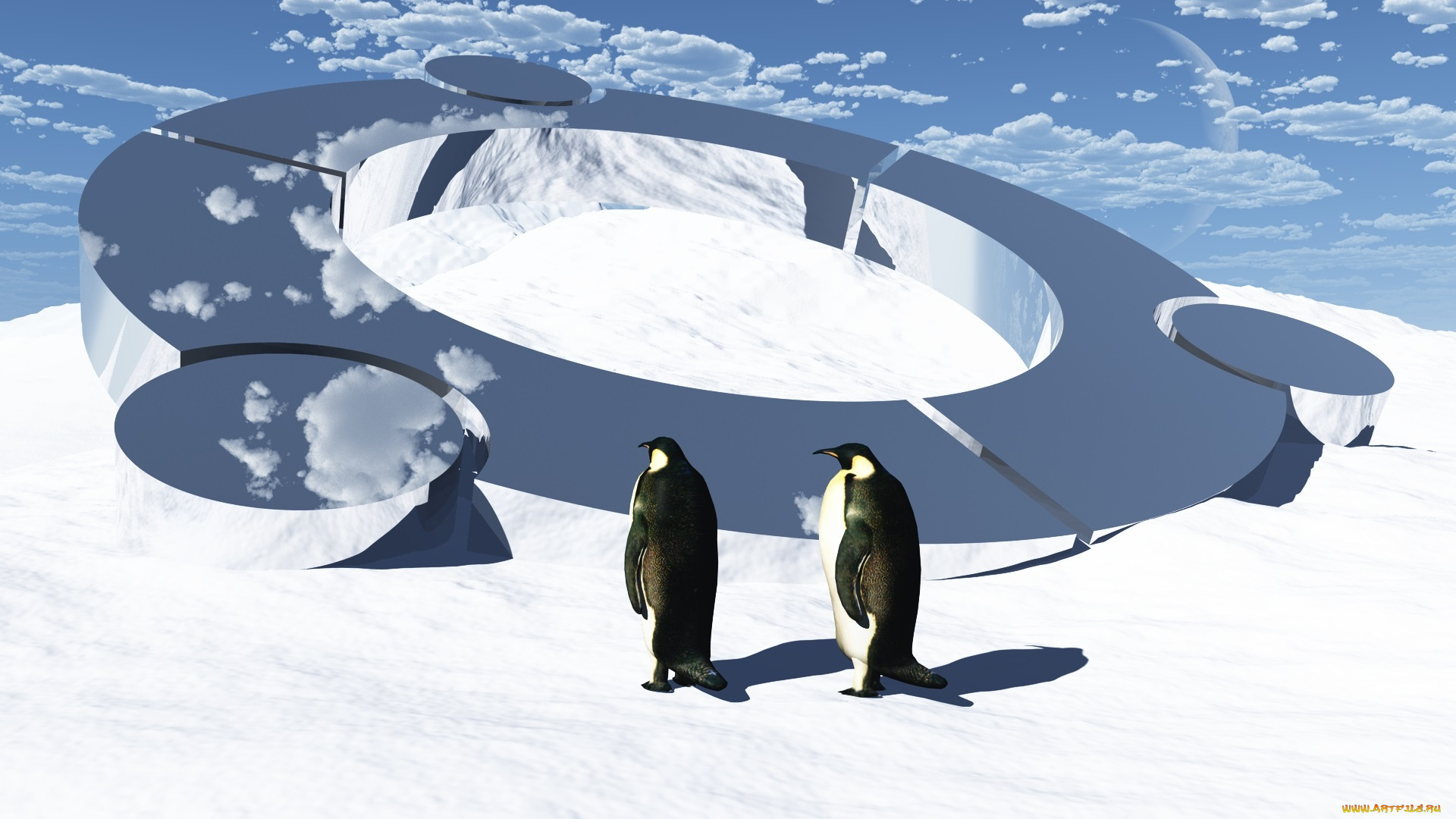 компьютеры, ubuntu, linux, логотип, пингвины