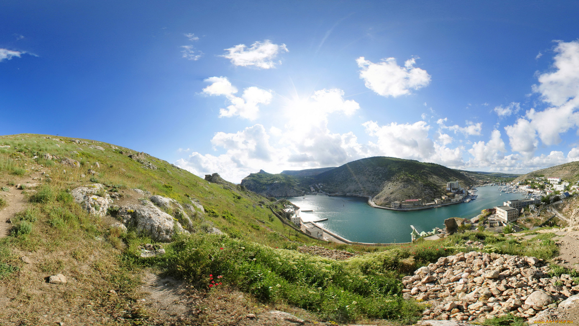 крым, балаклава, города, пейзажи, панорама, дома, залив