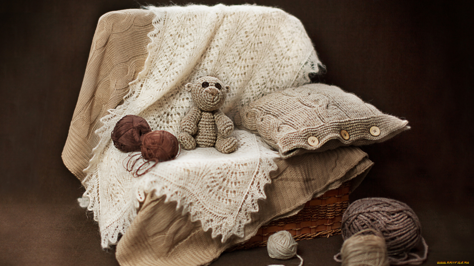 разное, ремесла, поделки, рукоделие, шкатулка, нитки, пряжа, игрушка, медвежонок, мулине, паутинка, подушечка, пуговицы