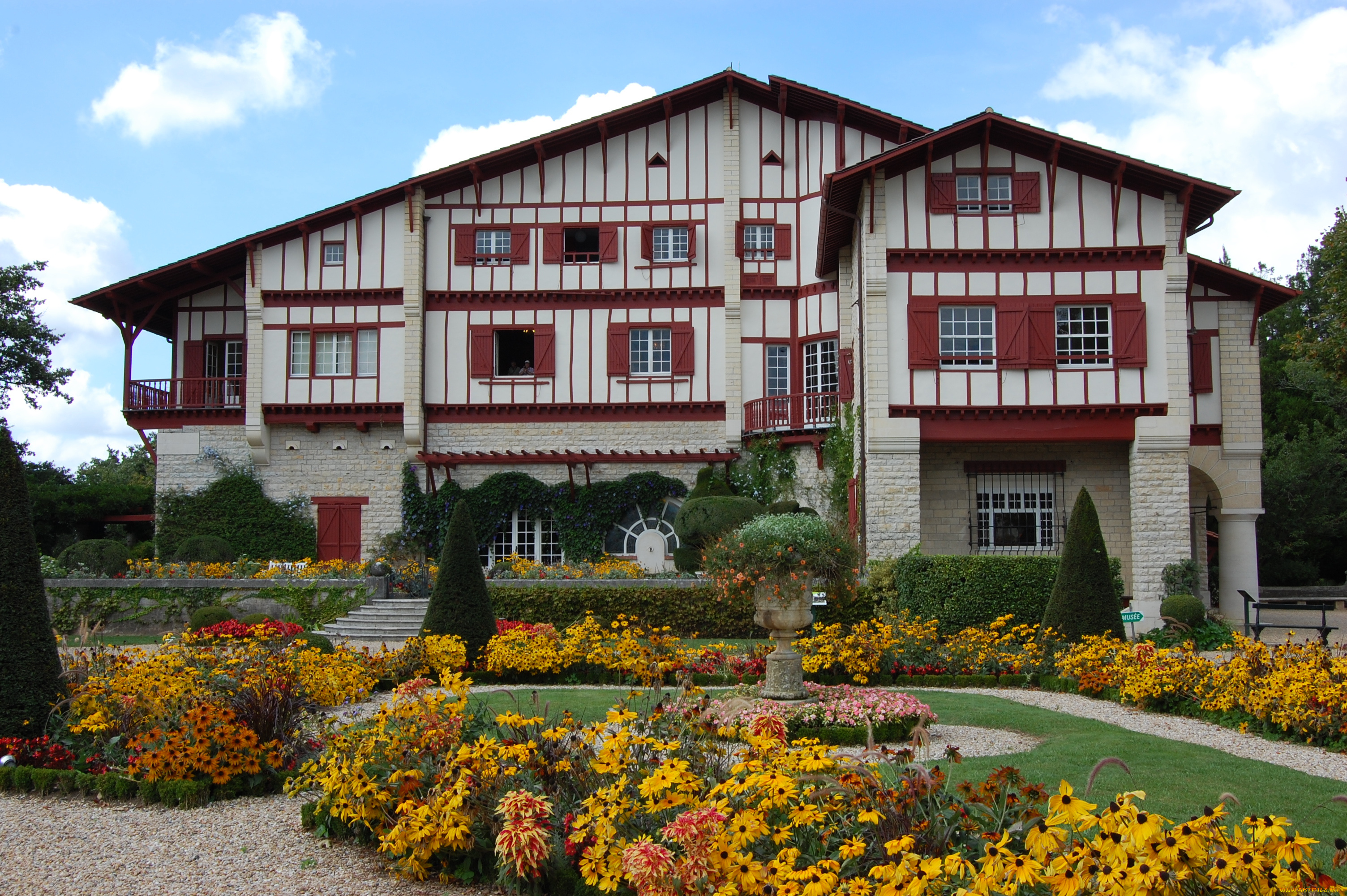 города, здания, дома, цветы, дом