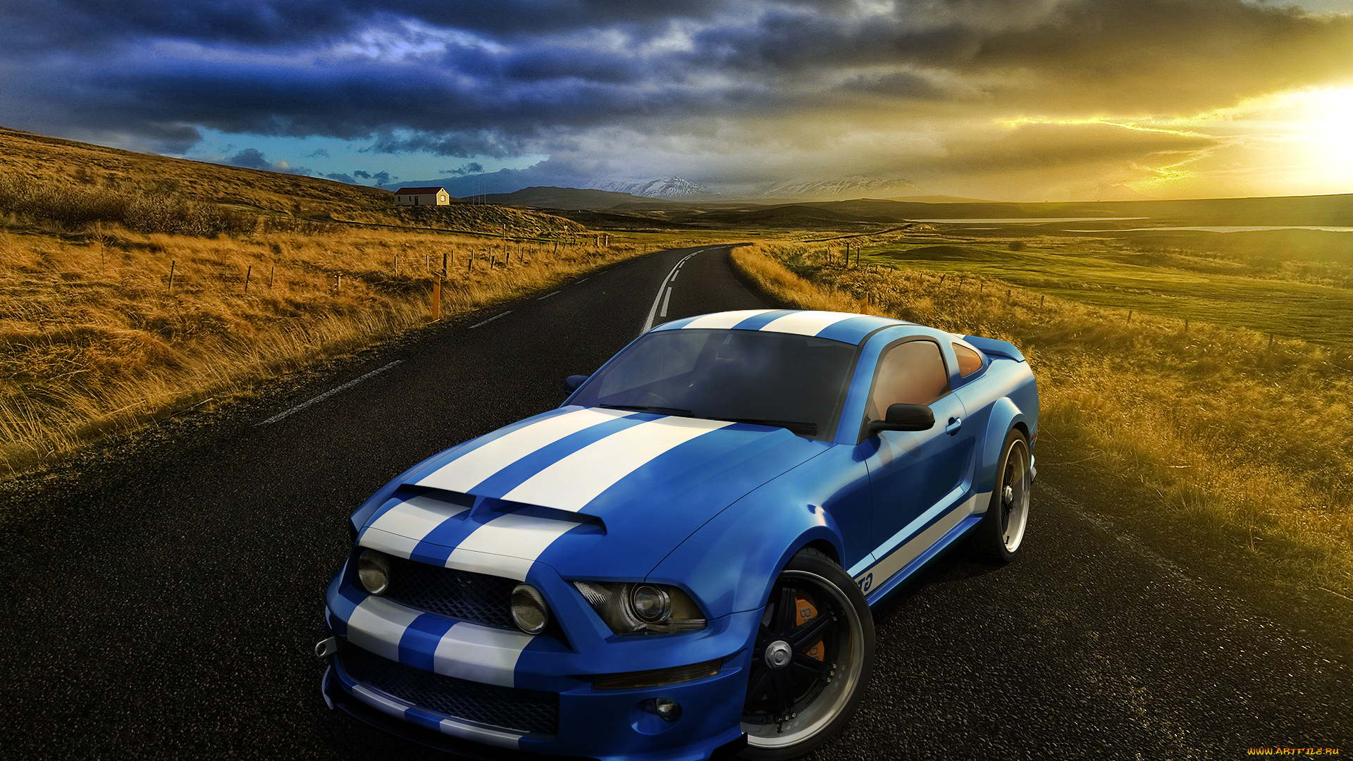 автомобили, 3д, mustang, ford