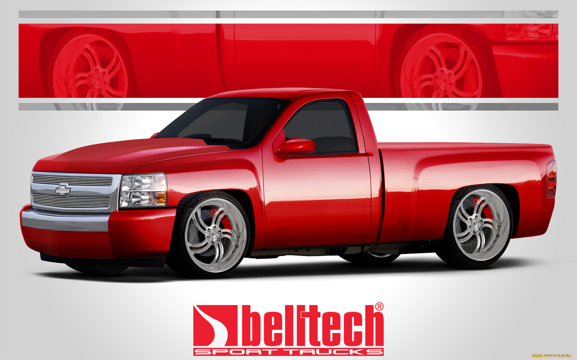 автомобили, custom, pick-up, chevrolet, red