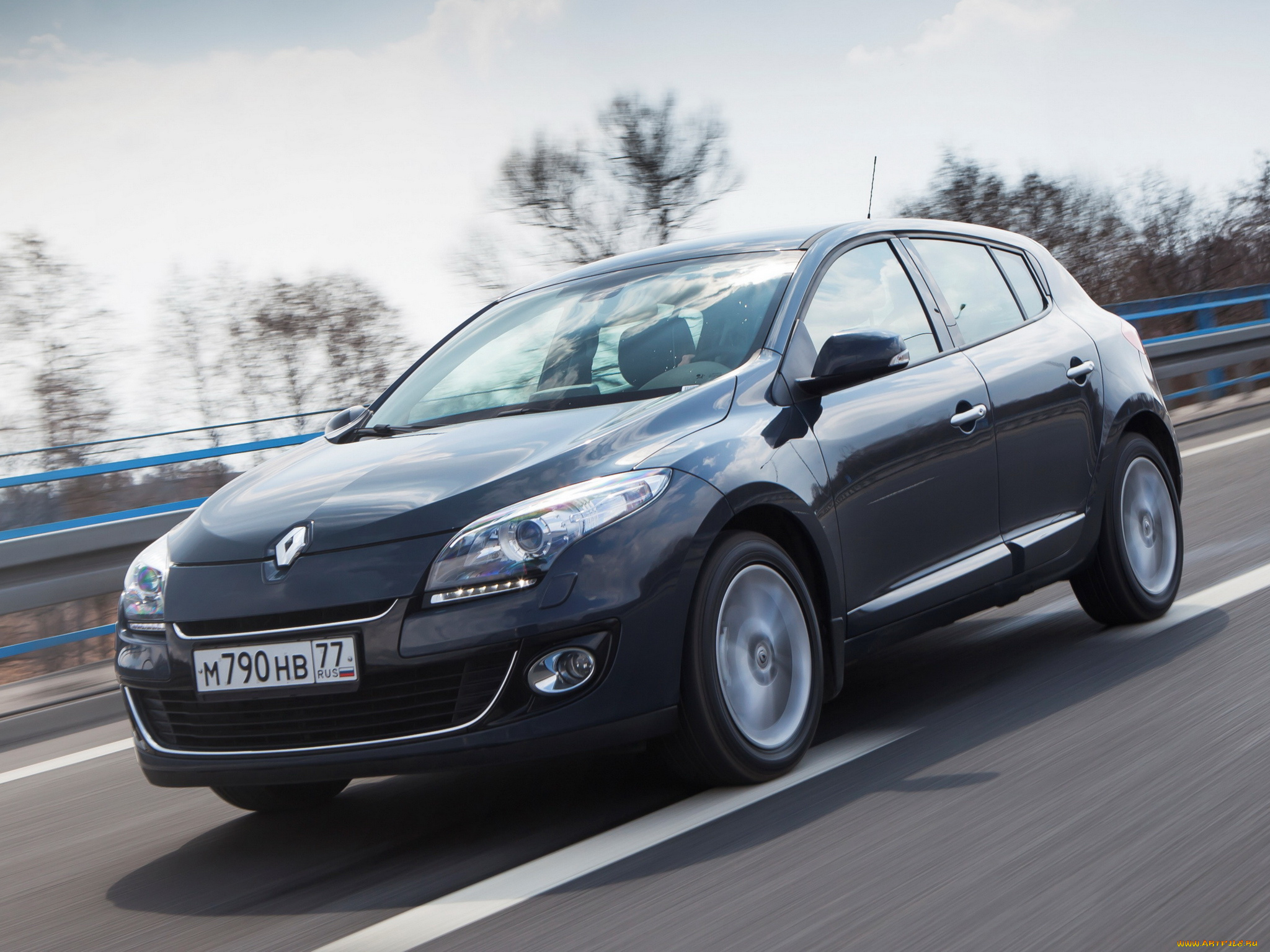 автомобили, renault, mеgane, синий, 2012г