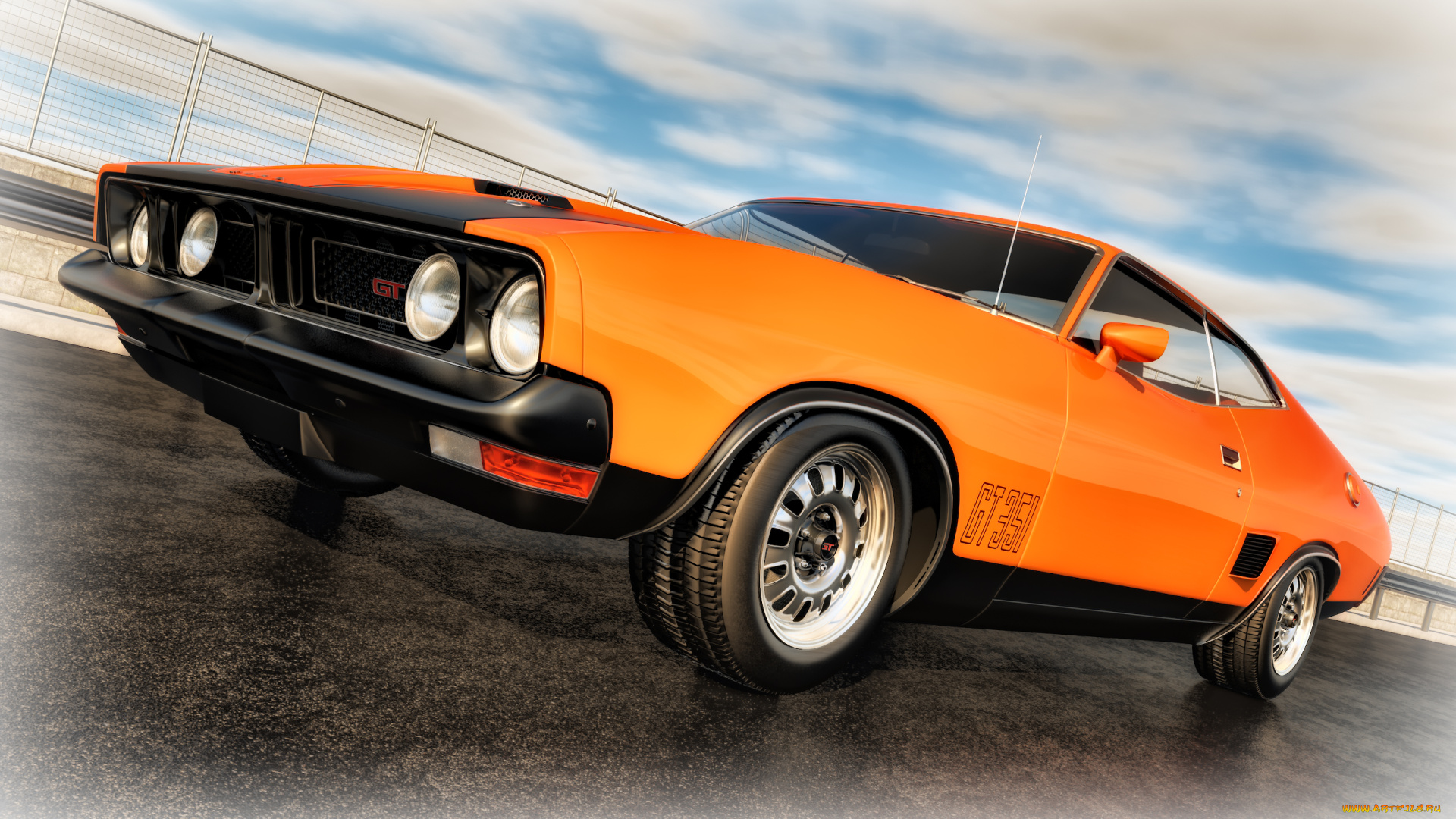 автомобили, 3д, ford, 1973г