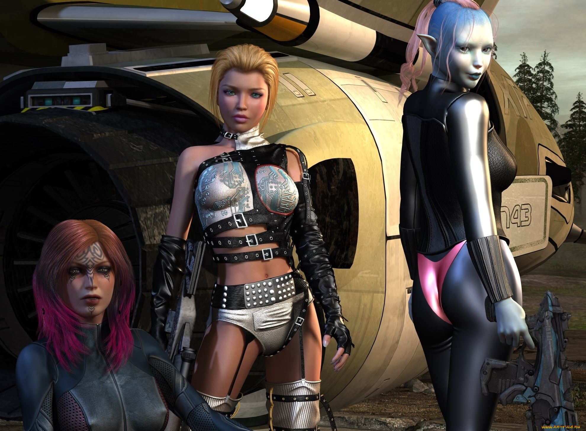 3д, графика, эльфы, , elves, взгляд, девушки, фон, оружие, эльфийка