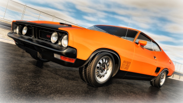 Картинка автомобили 3д ford 1973г