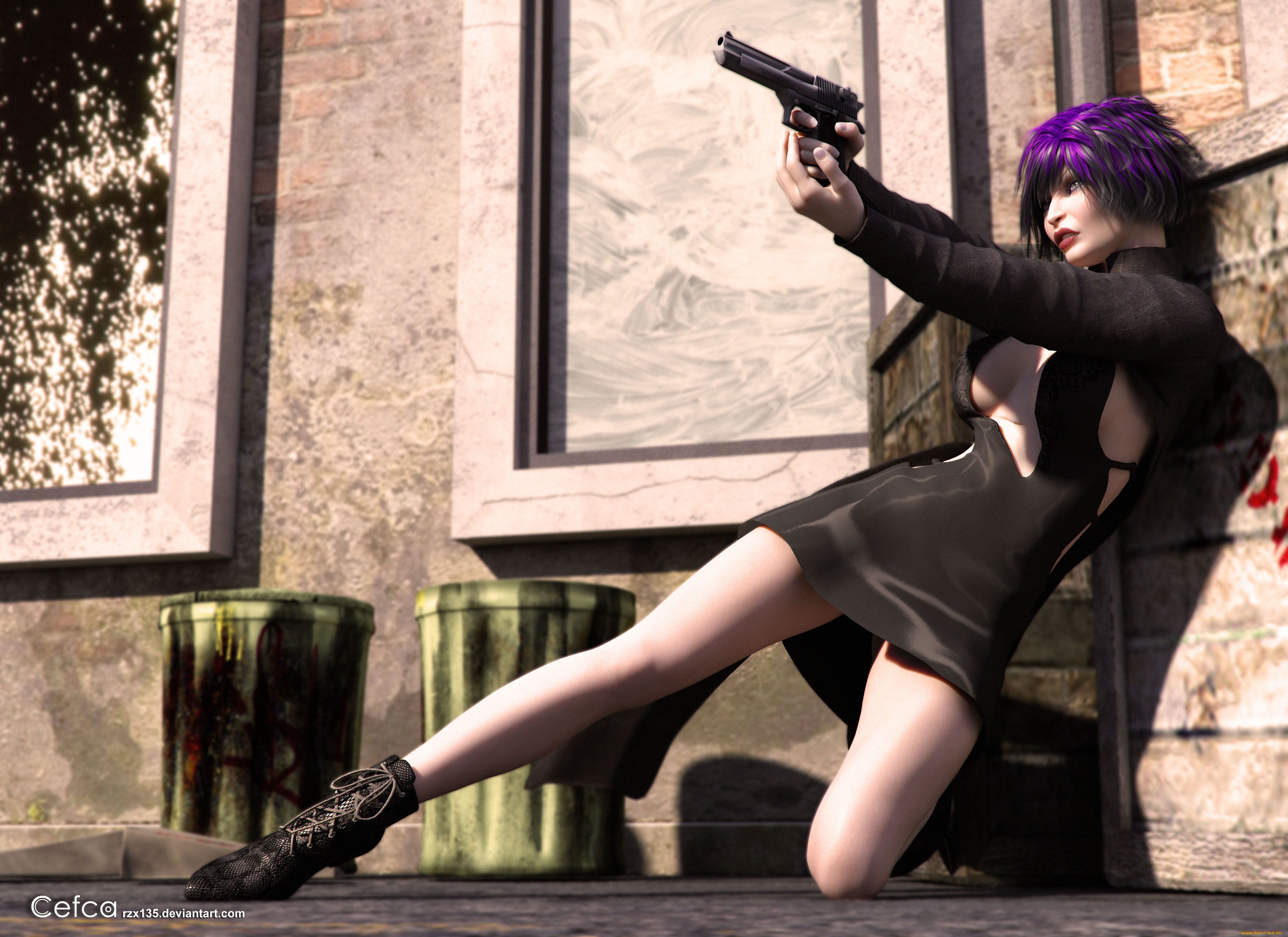 3д, графика, фантазия, , fantasy, фон, оружие, взгляд, девушка