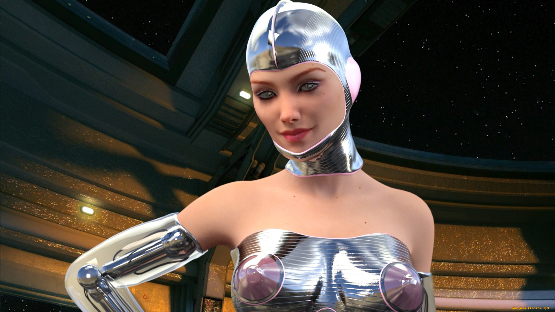 3д, графика, фантазия, , fantasy, фон, взгляд, девушка