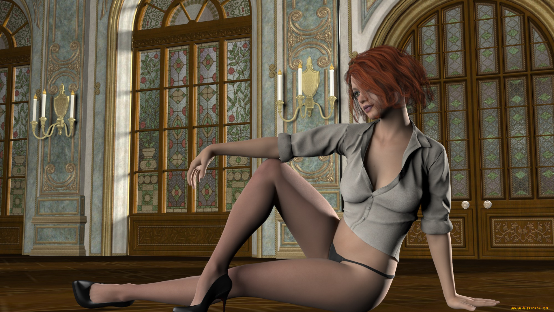 3д, графика, люди, , people, интерьер, взгляд, фон, девушка