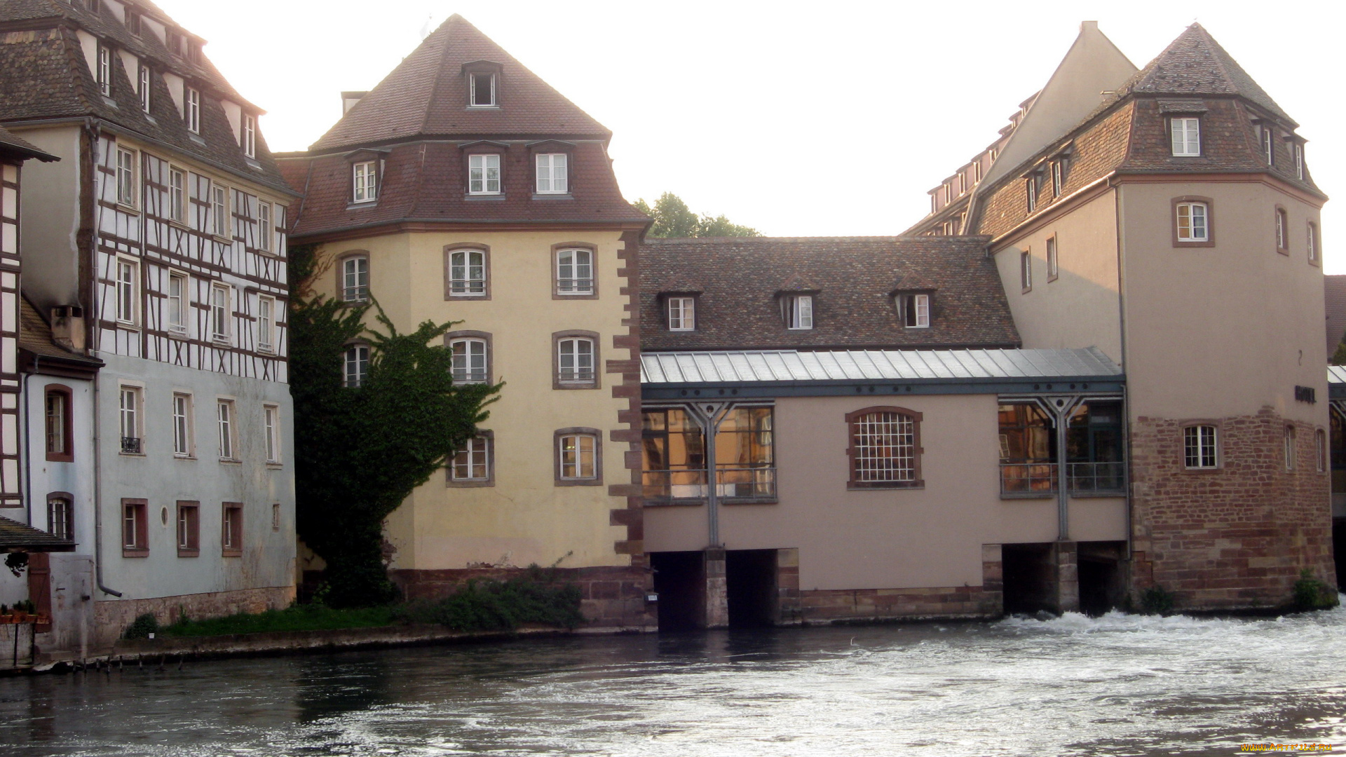 города, страсбург, , франция, река, дома