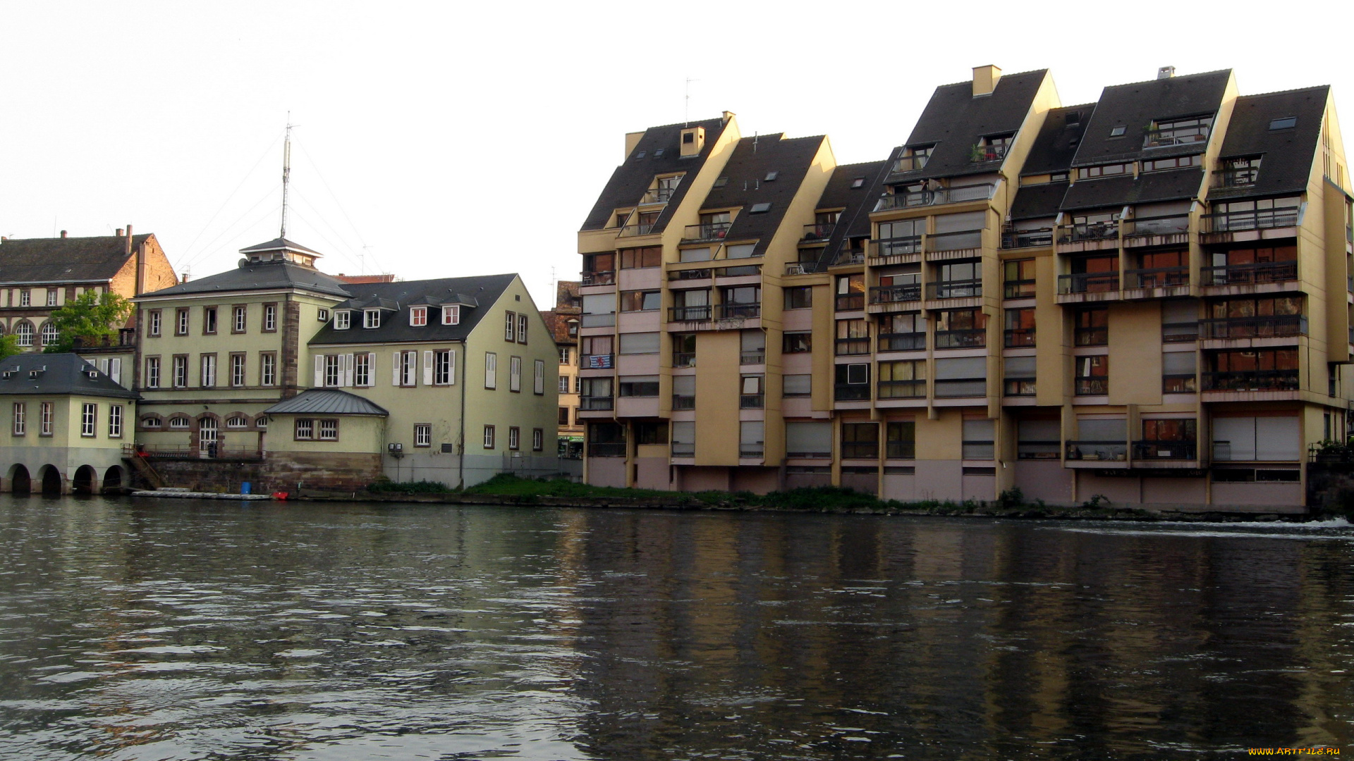 города, страсбург, , франция, река, дома