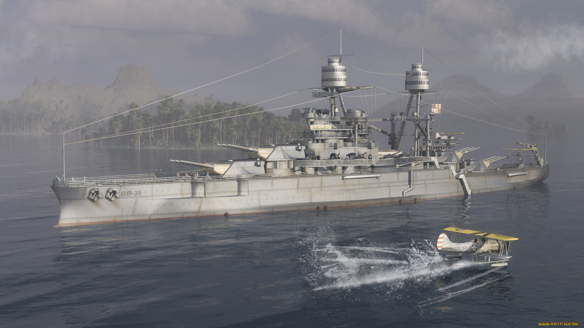 корабли, 3d, море, корабль