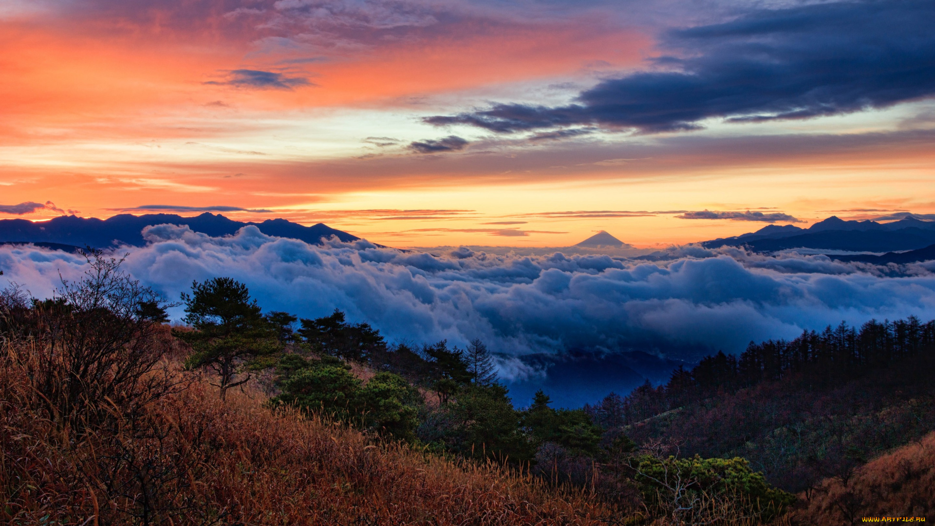 природа, восходы, закаты, горы, облака, пейзаж