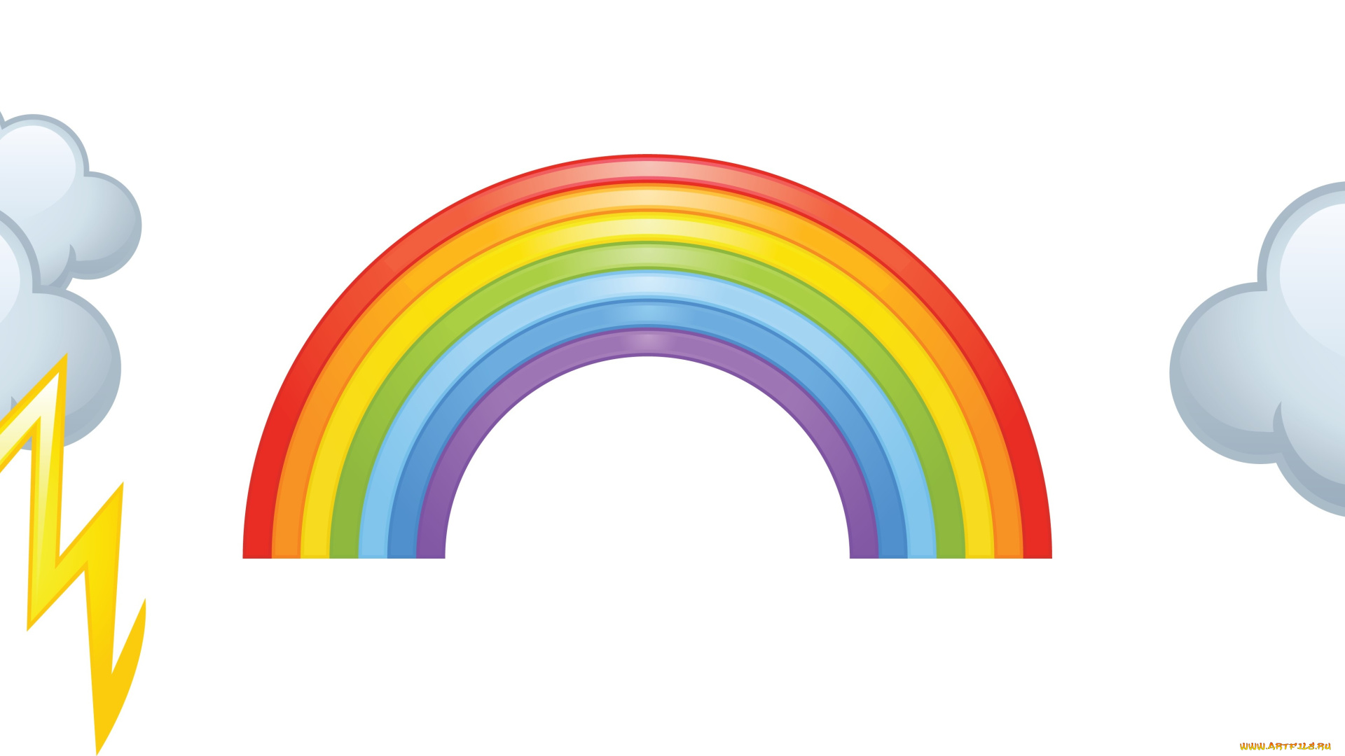 векторная, графика, природа, , nature, радуга, облака