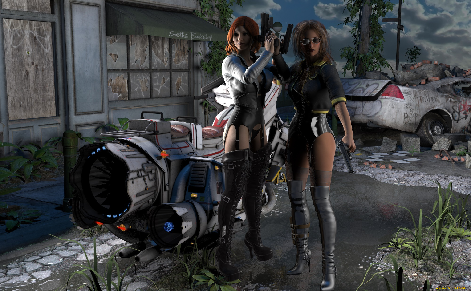 3д, графика, фантазия, , fantasy, фон, взгляд, девушки