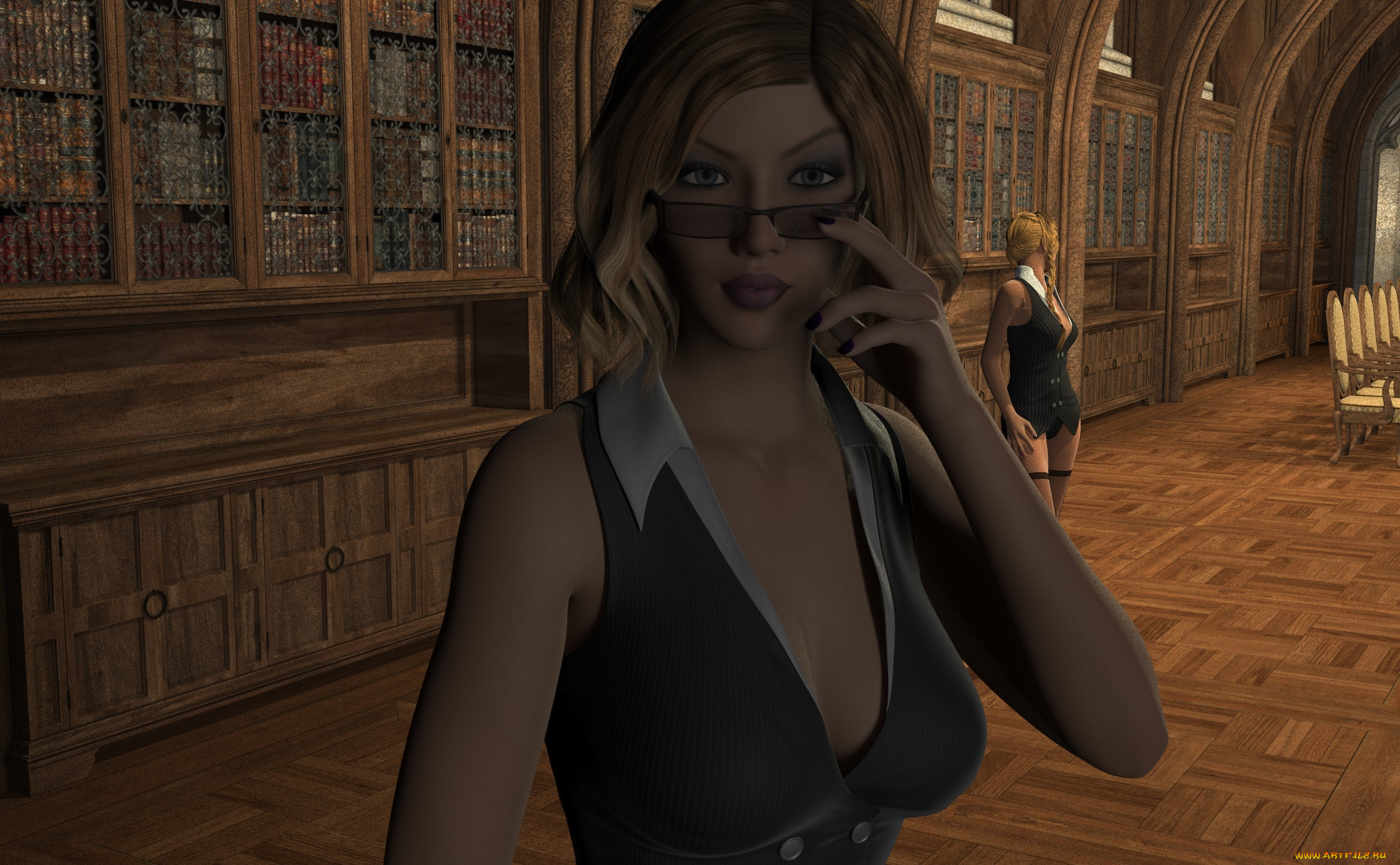 3д, графика, люди, , people, интерьер, фон, взгляд, девушка