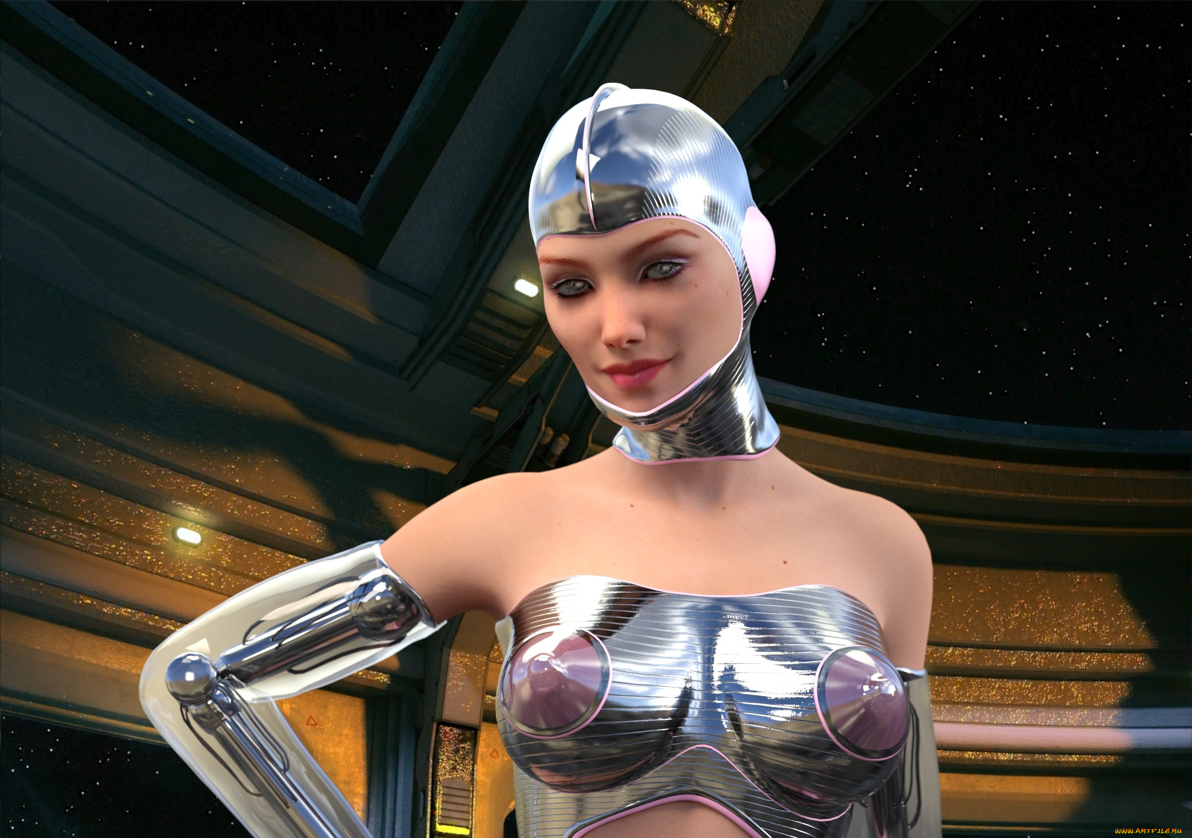 3д, графика, фантазия, , fantasy, фон, взгляд, девушка