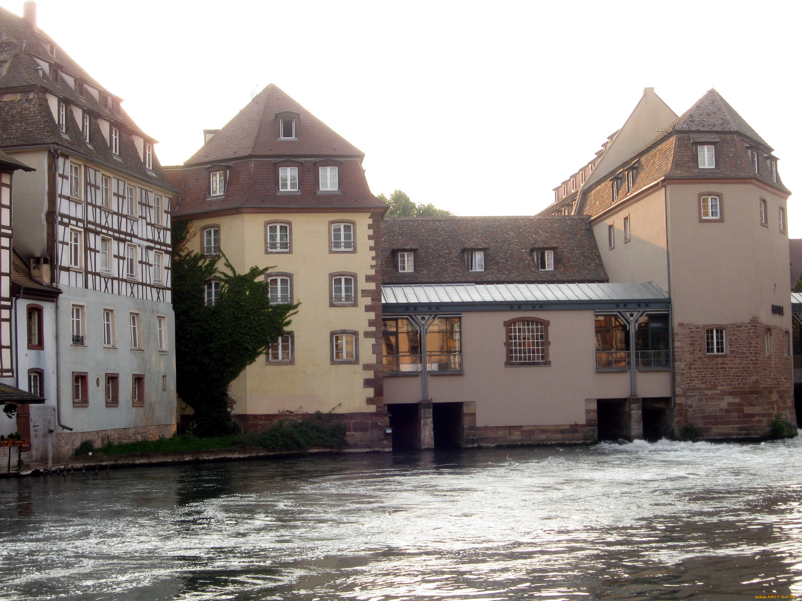 города, страсбург, , франция, река, дома