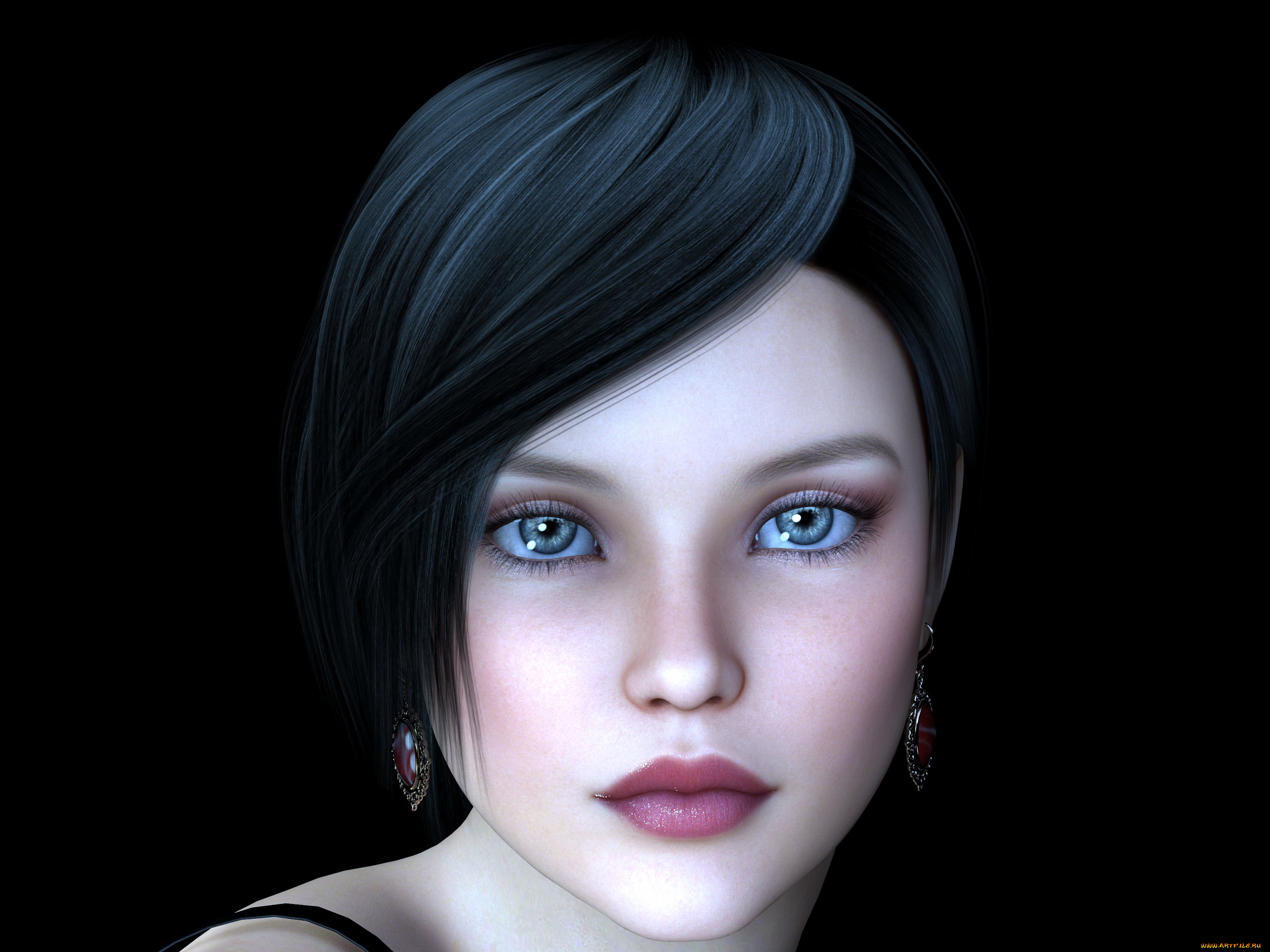 3д, графика, портрет, , portraits, взгляд, фон, девушка