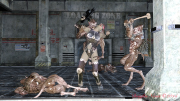 Картинка 3д+графика фантазия+ fantasy существа оружие взгляд девушка фон