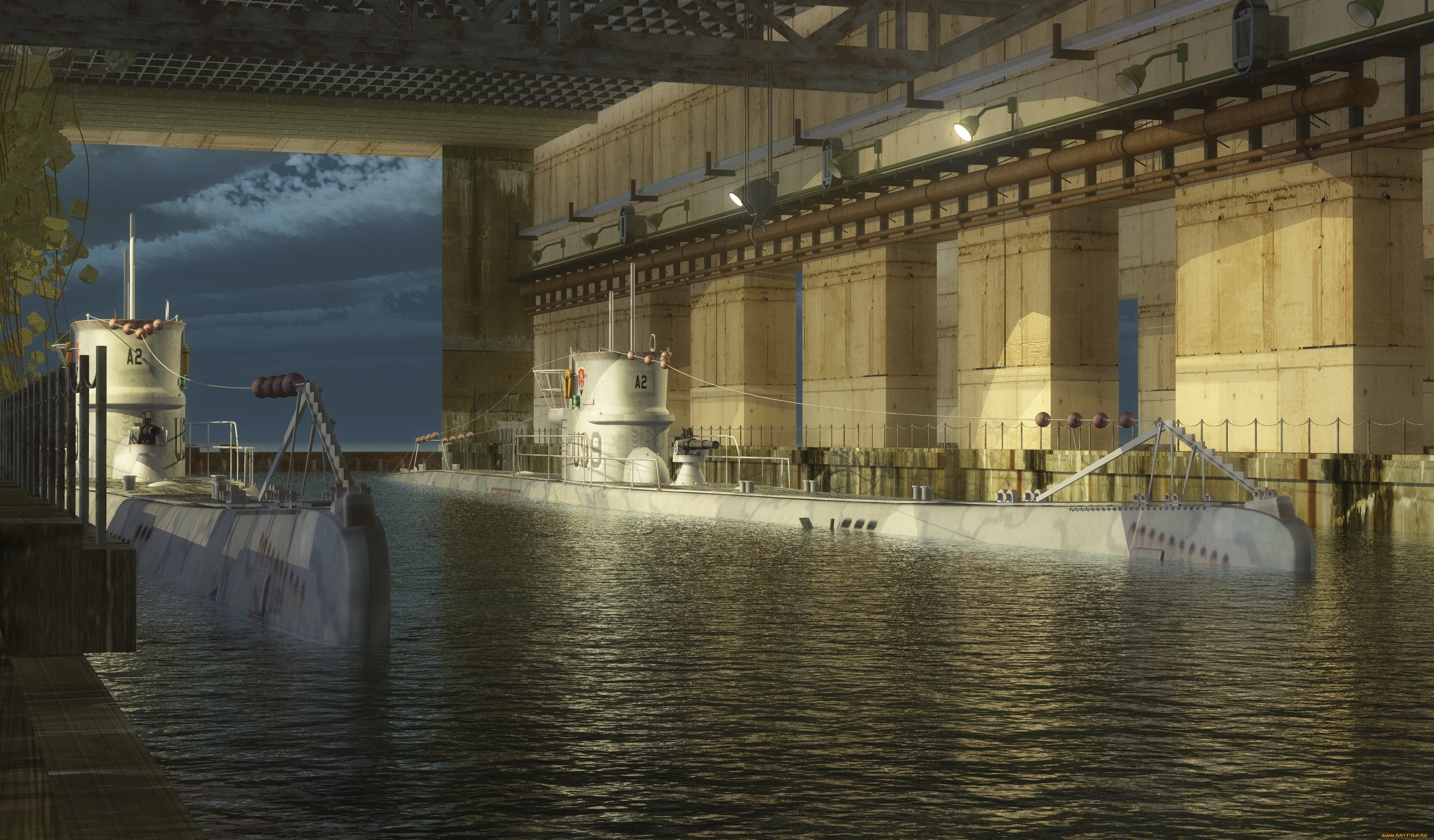 корабли, 3d, лодки