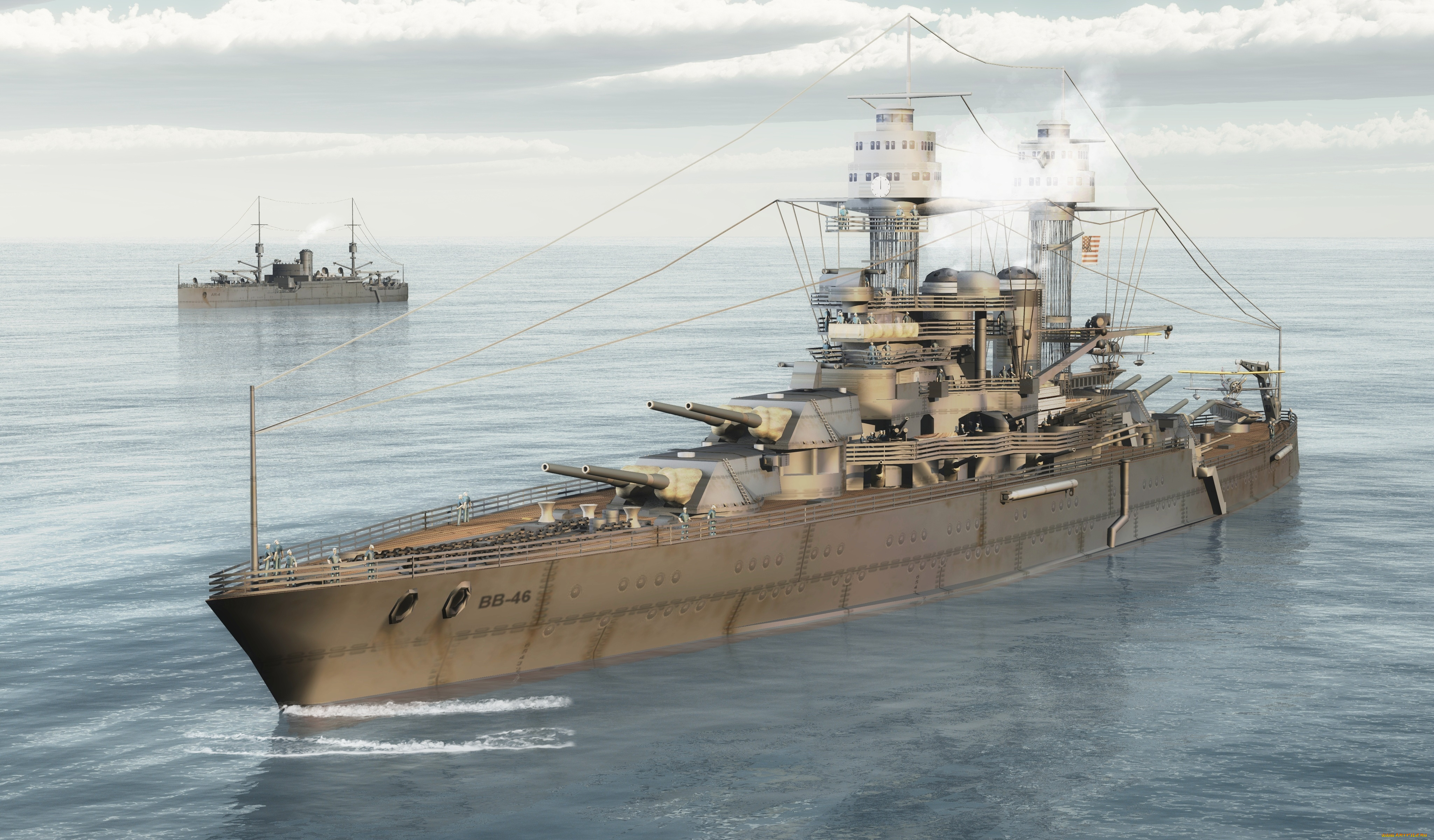 корабли, 3d, море, корабль