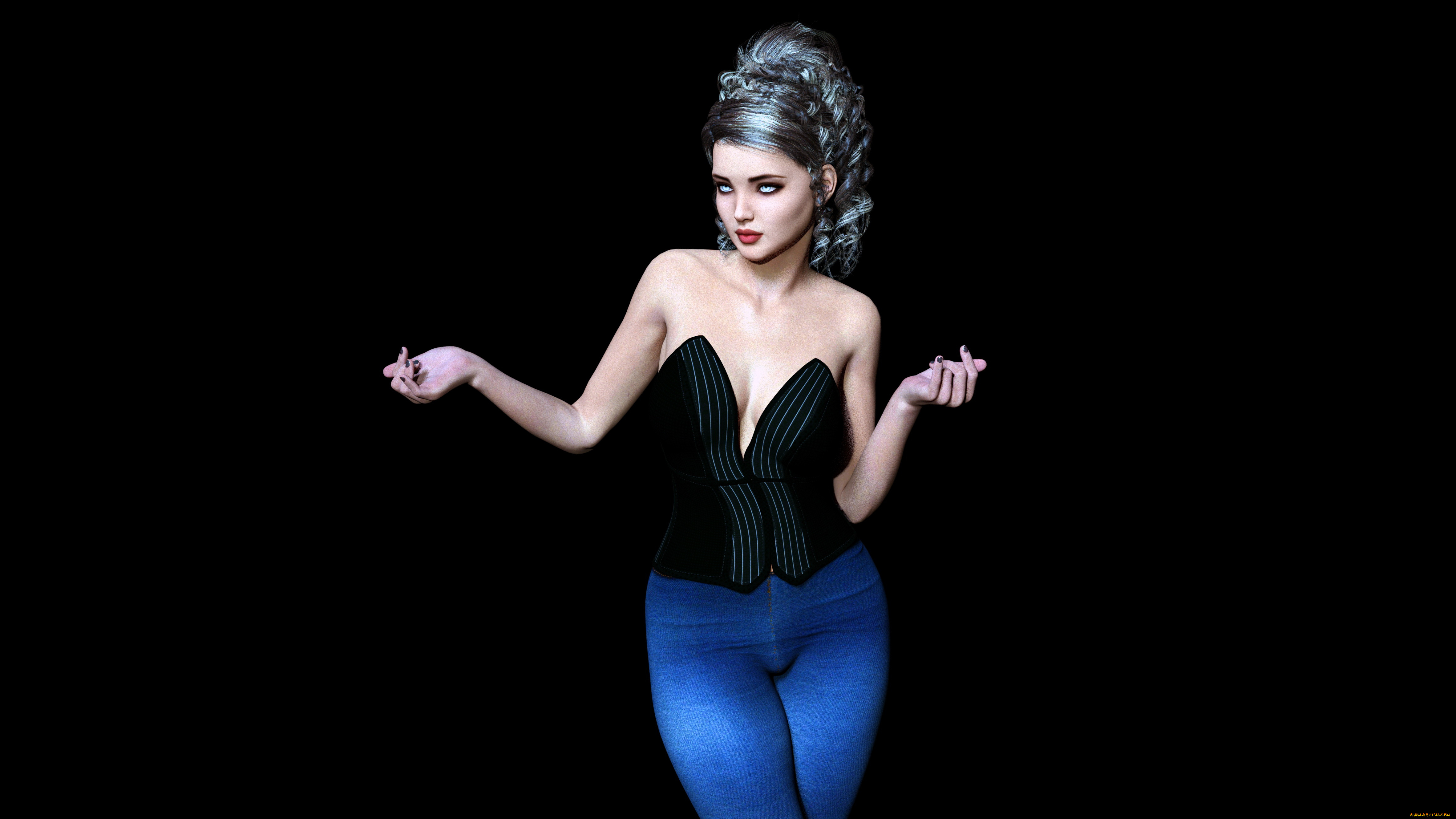 3д, графика, люди, , people, девушка, взгляд, фон