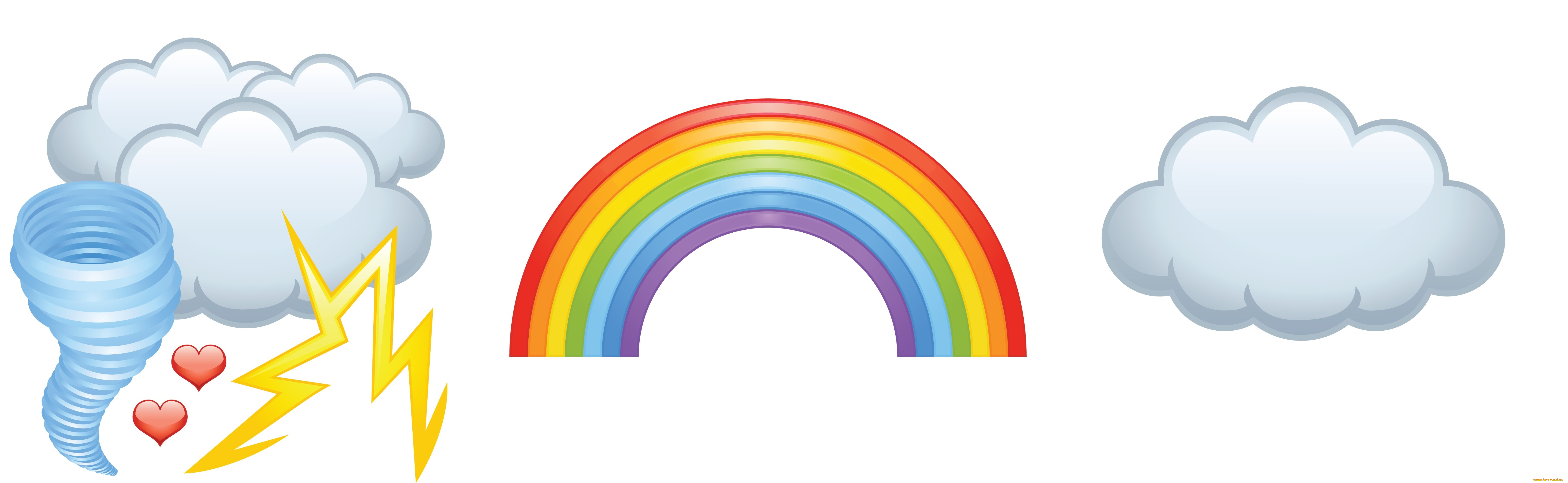 векторная, графика, природа, , nature, радуга, облака