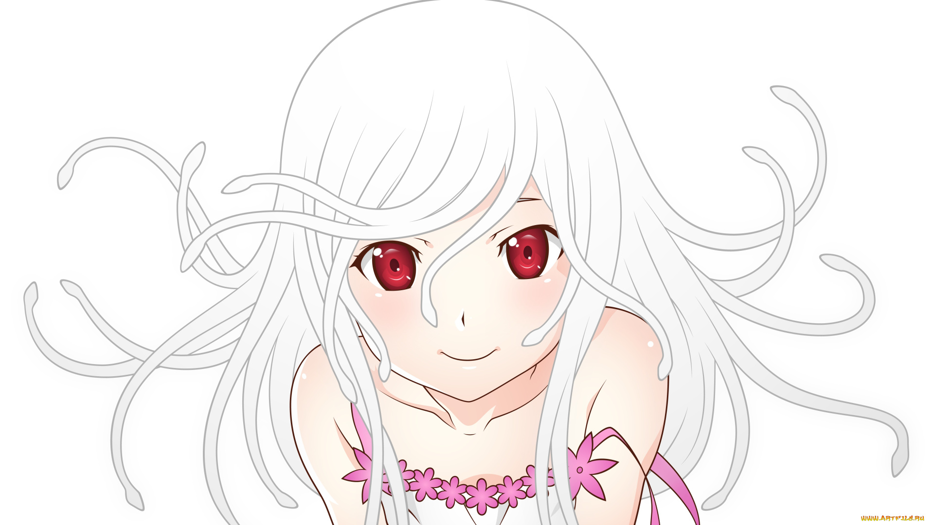 аниме, bakemonogatari, девушка, фон, взгляд