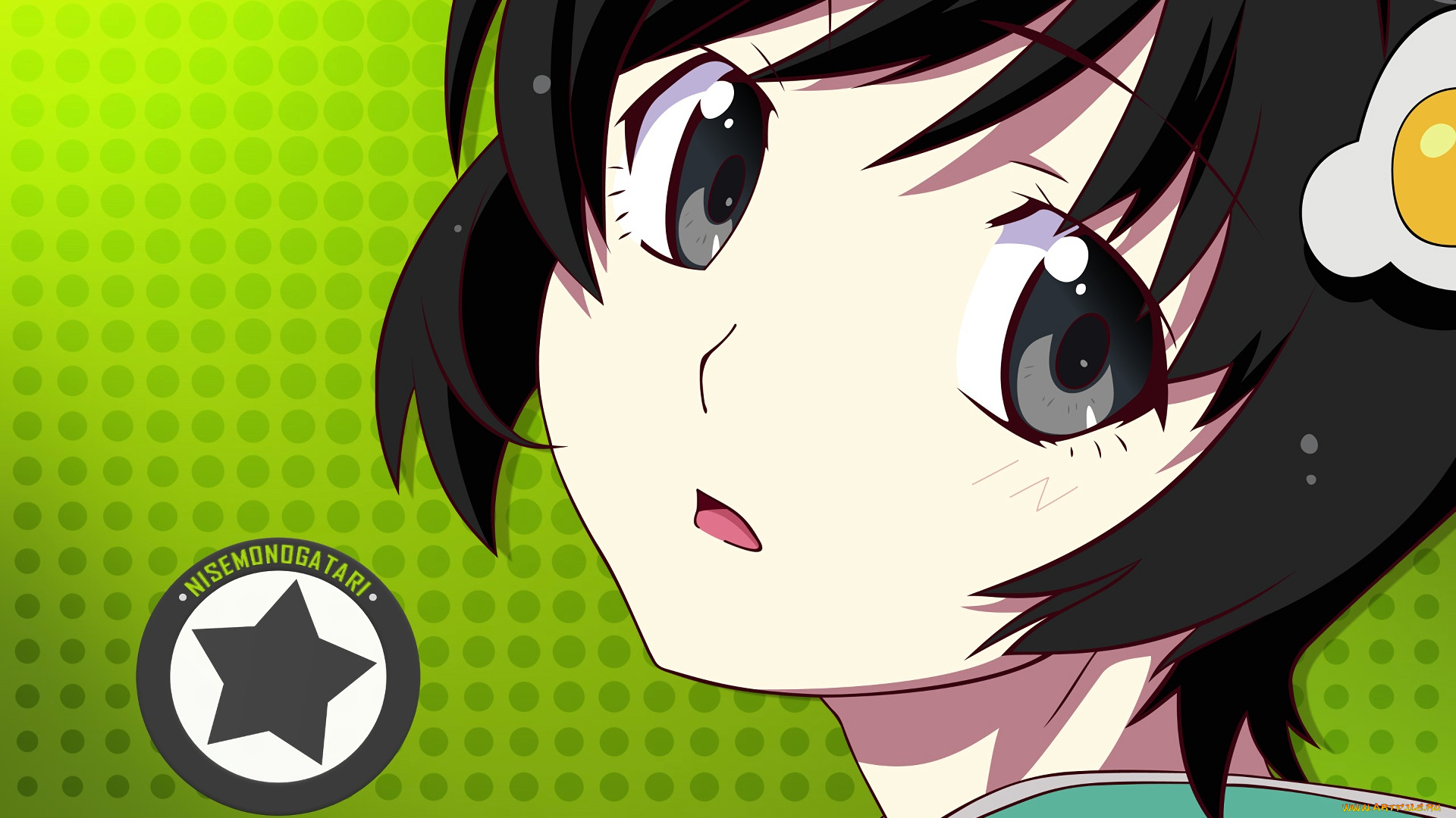 аниме, bakemonogatari, фон, взгляд, девушка