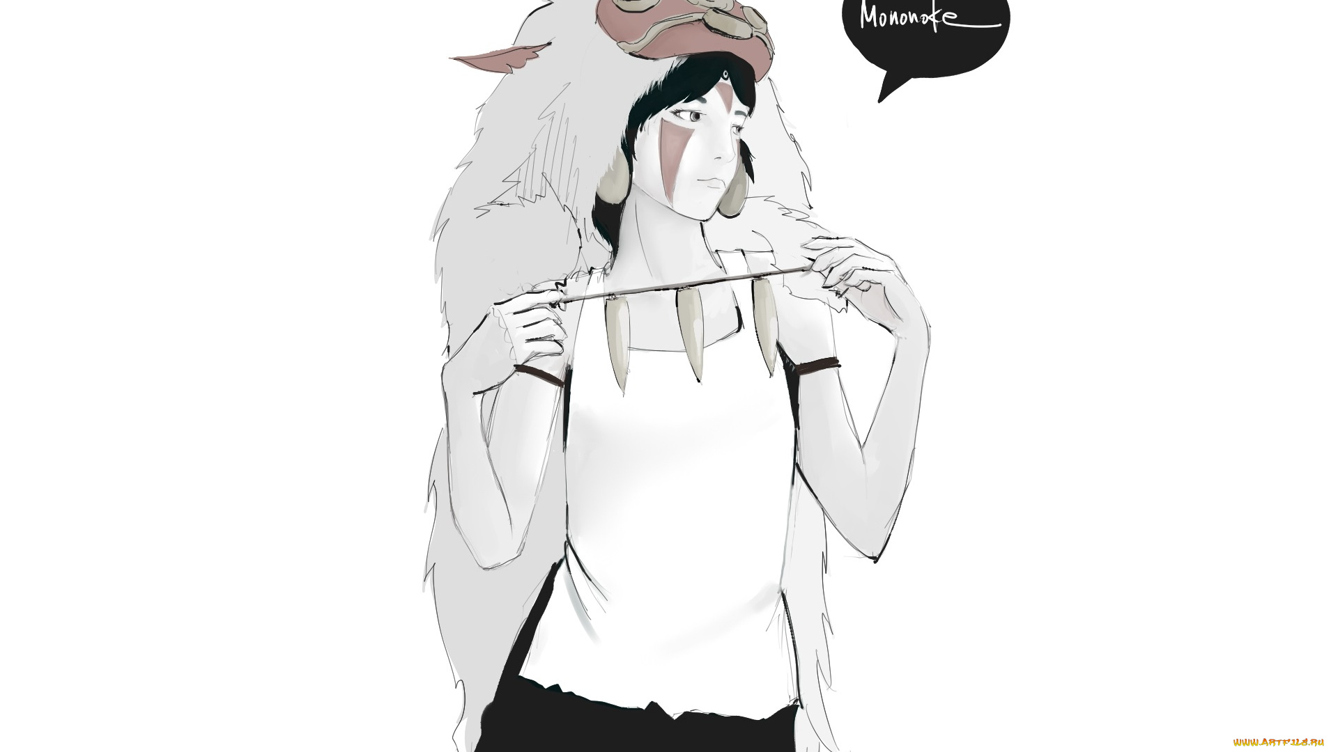 аниме, mononoke, hime, девушка