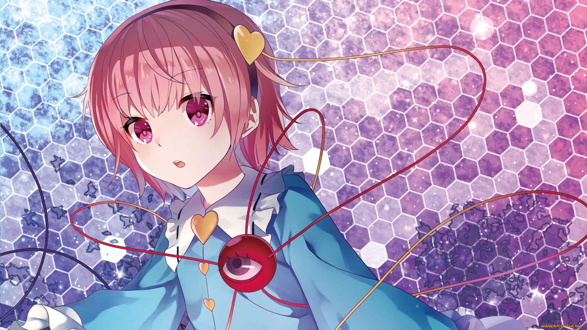 аниме, touhou, фон, взгляд, девушка