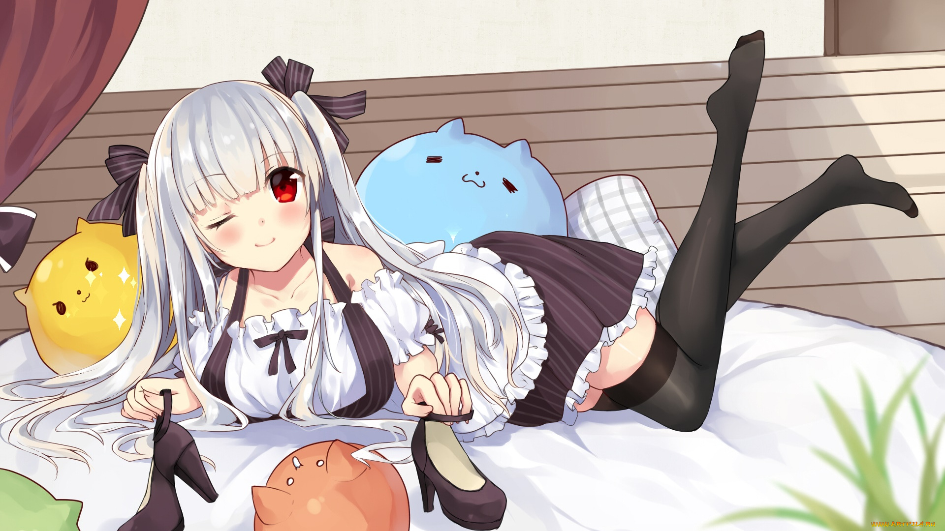 аниме, unknown, , другое, фон, взгляд, девушка