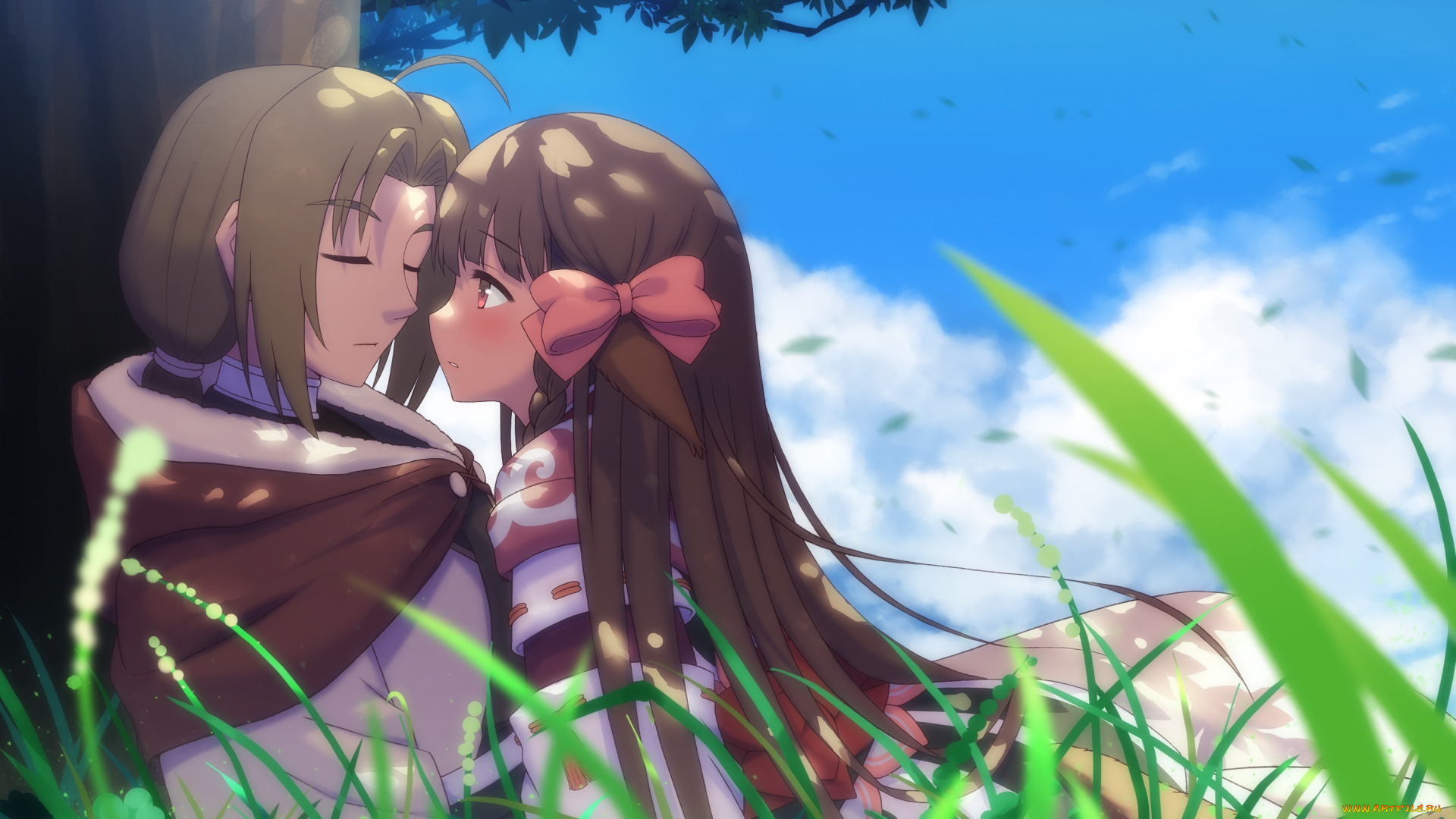 аниме, utavarerumono, anime, парень, девушка, rurutie, utawarerumono, art, haku