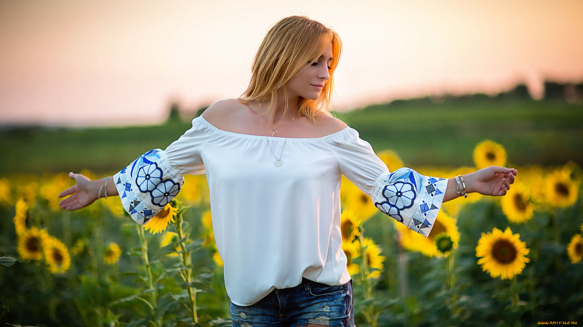 девушки, -unsort, , блондинки, взгляд, девушка, фон