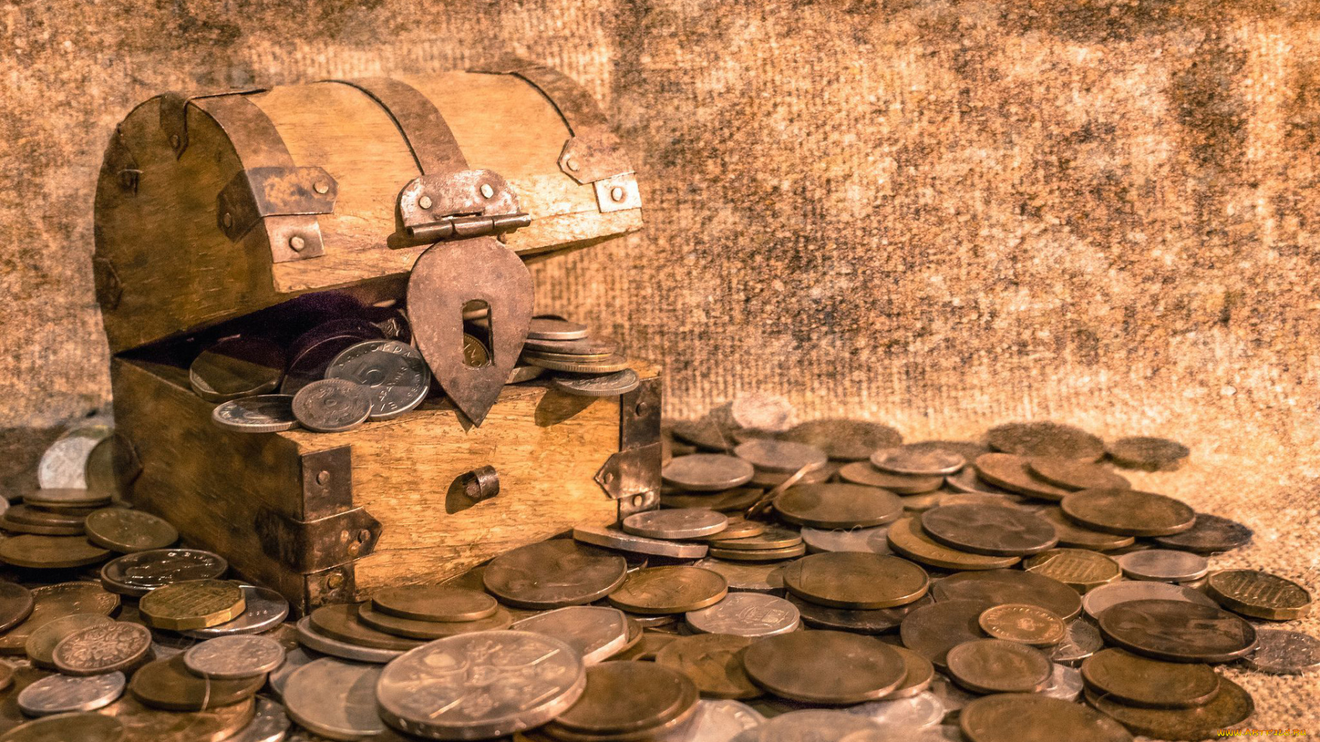 разное, золото, , купюры, , монеты, клад, монеты, сундучок