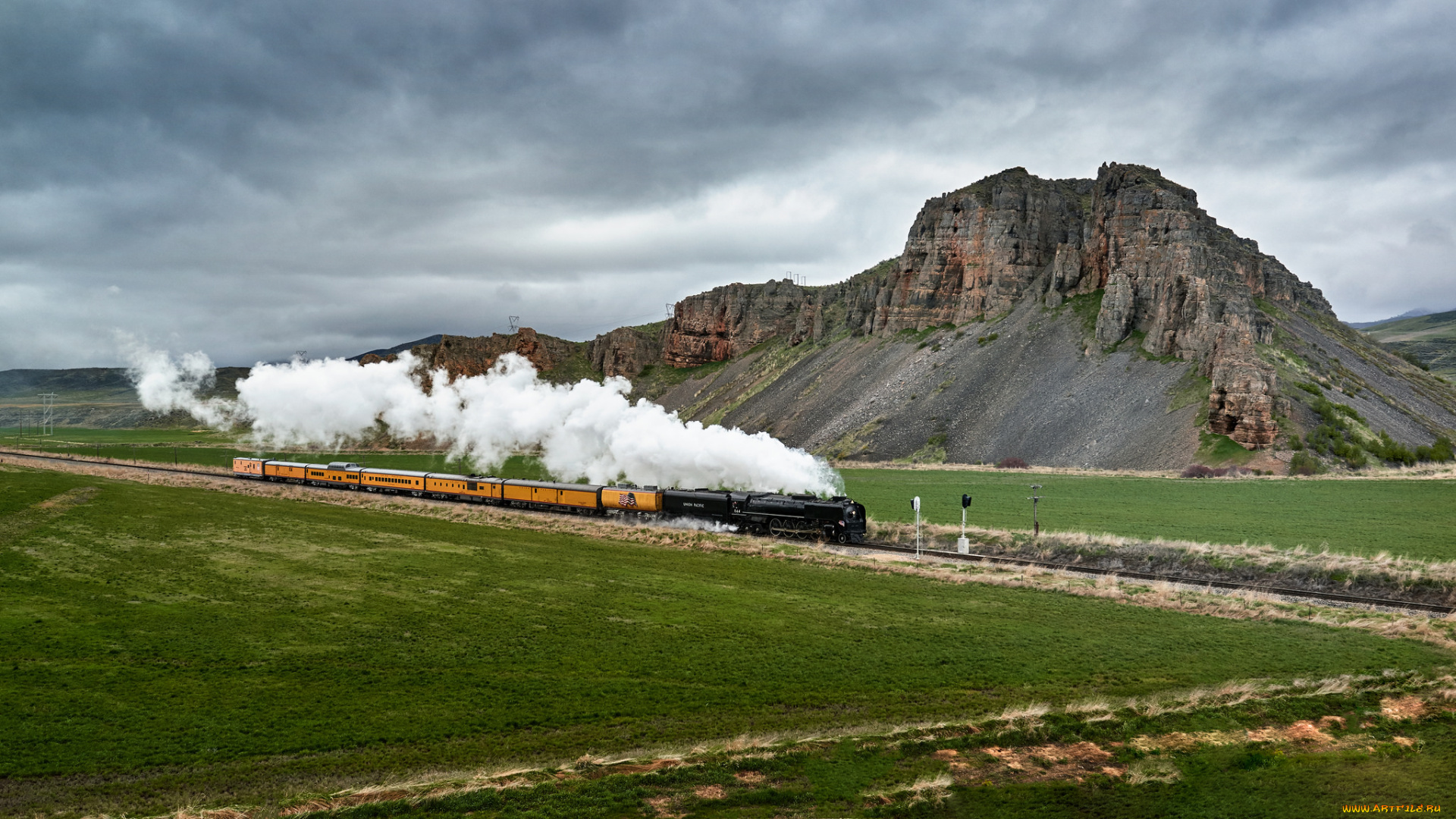 техника, паровозы, локомотив, состав