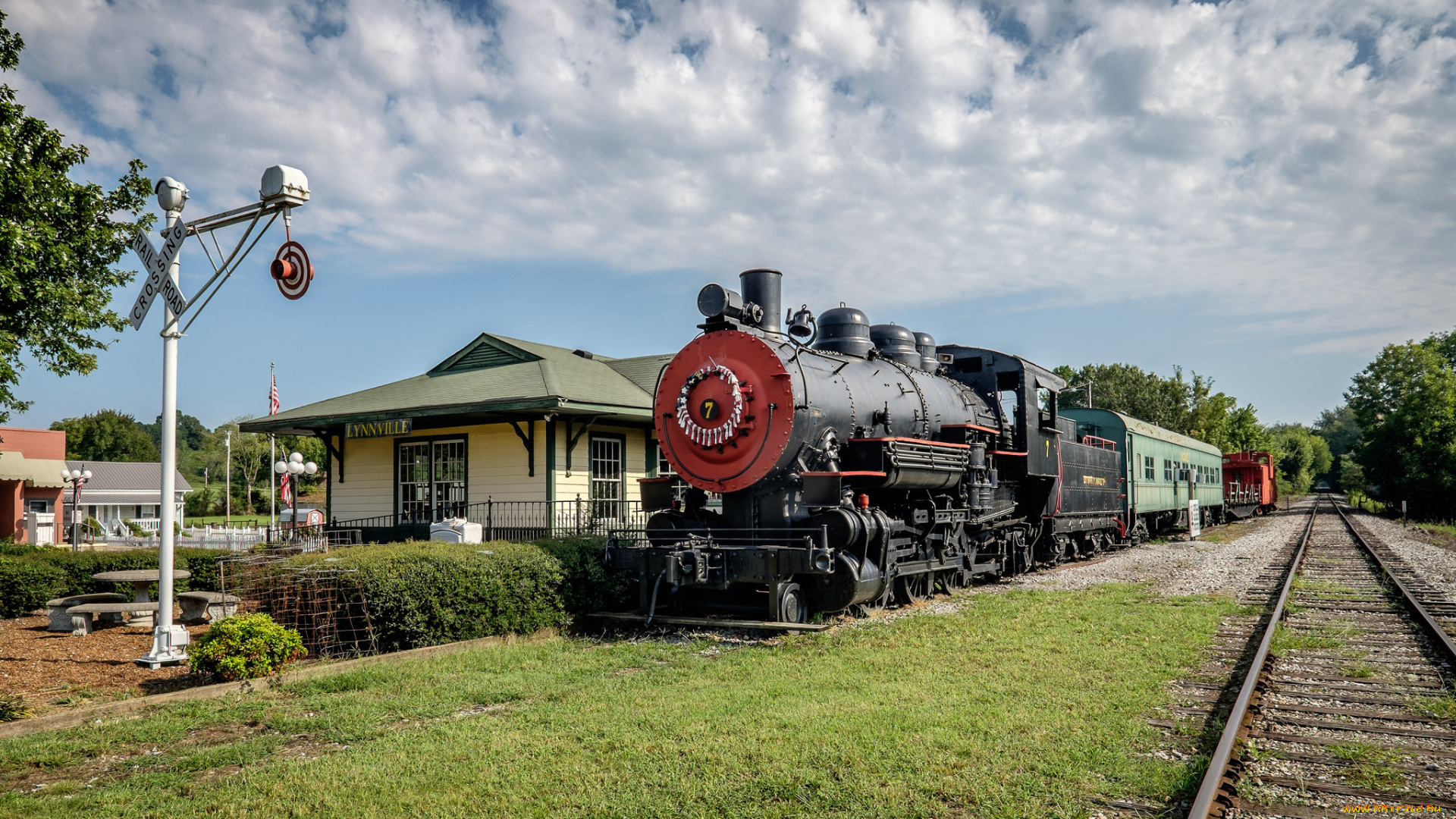 техника, паровозы, локомотив, состав