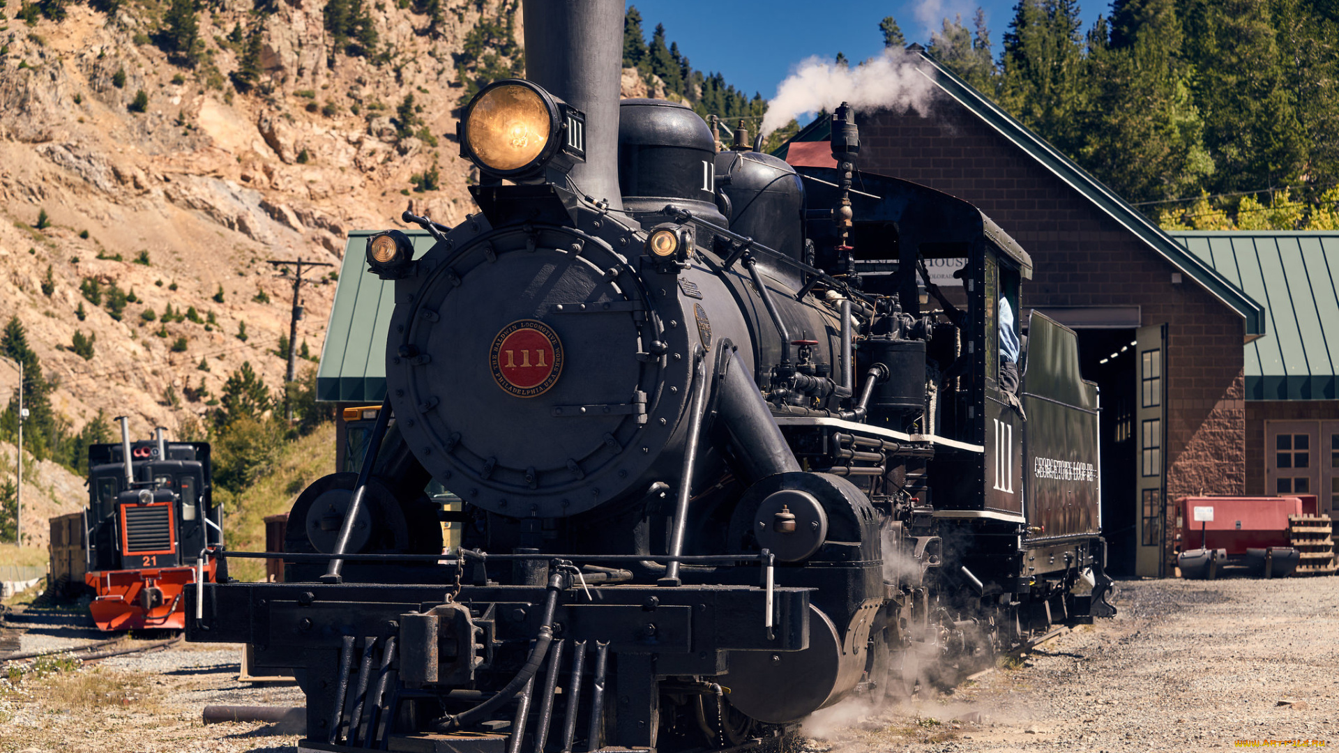 техника, паровозы, локомотив, состав