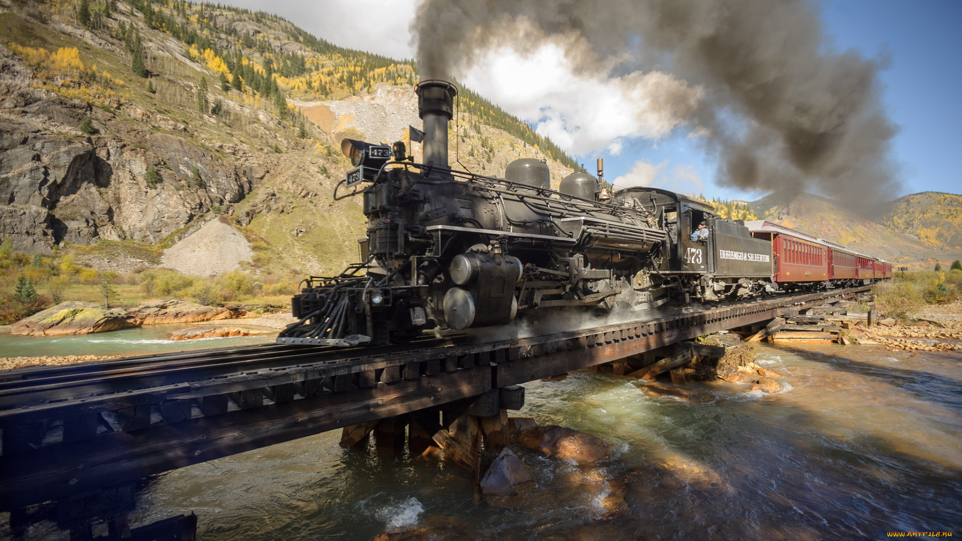 техника, паровозы, локомотив, состав