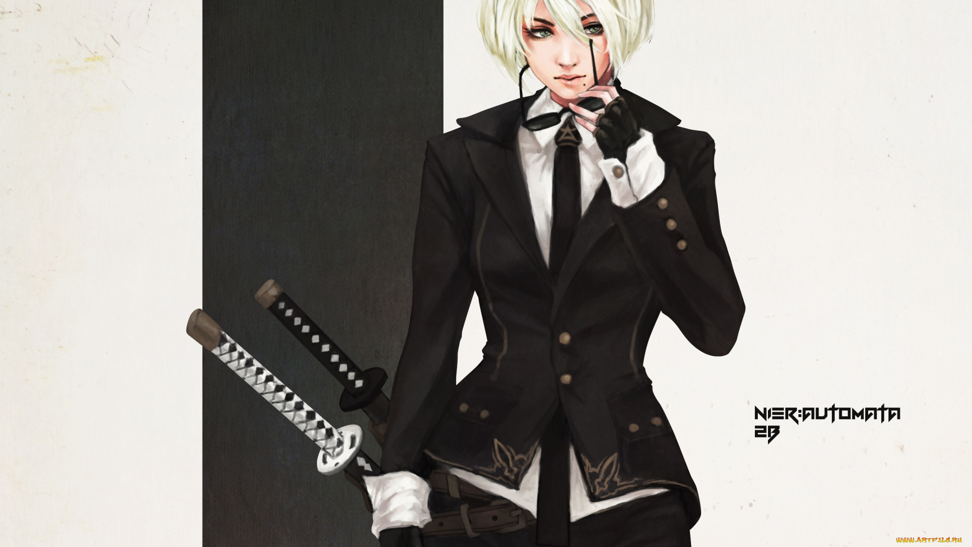 видео, игры, nier, , automata, костюм, меч, девушка