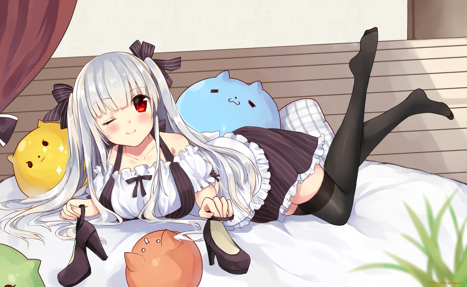 аниме, unknown, , другое, фон, взгляд, девушка