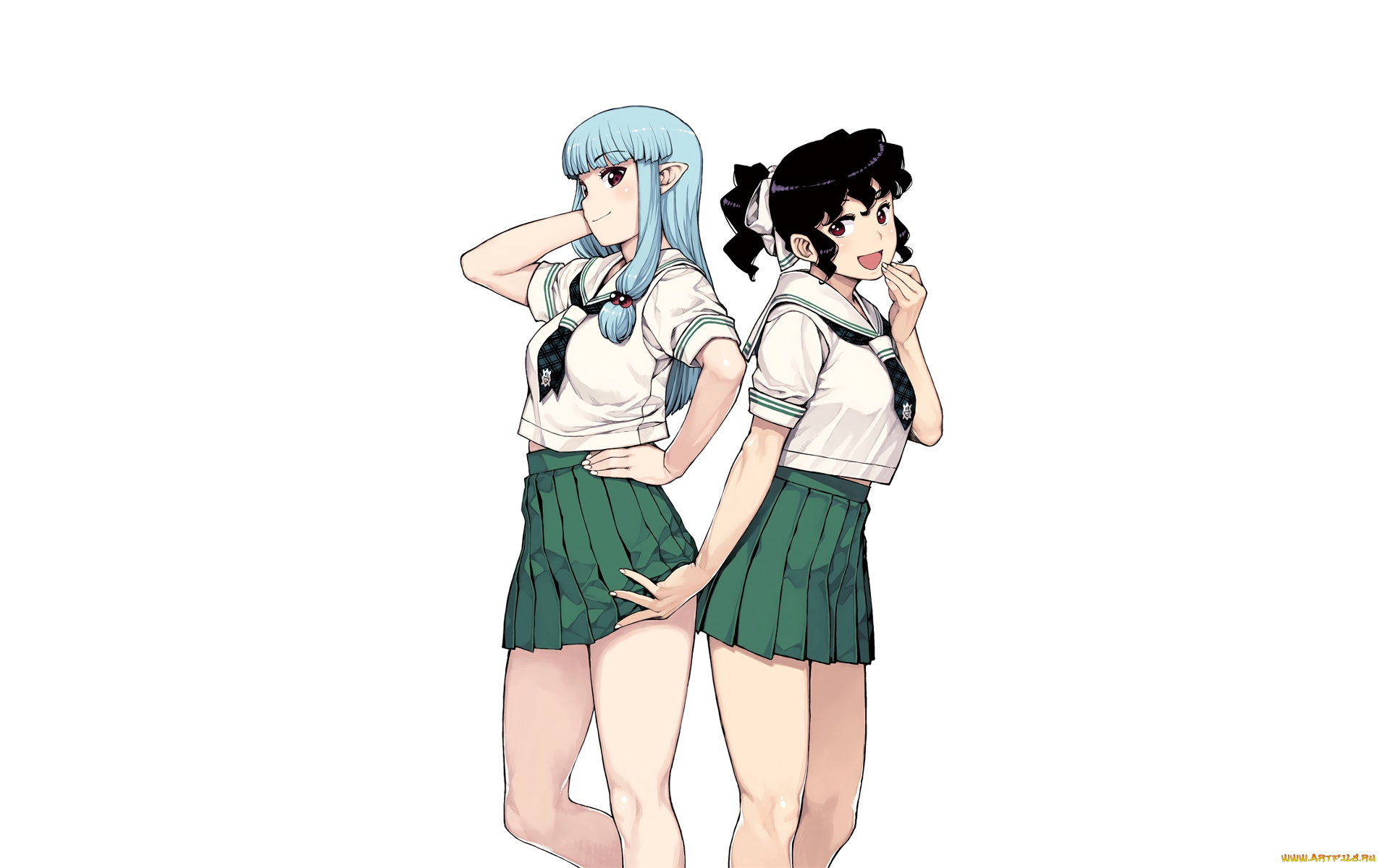 аниме, tsugumomo, взгляд, фон, девушки