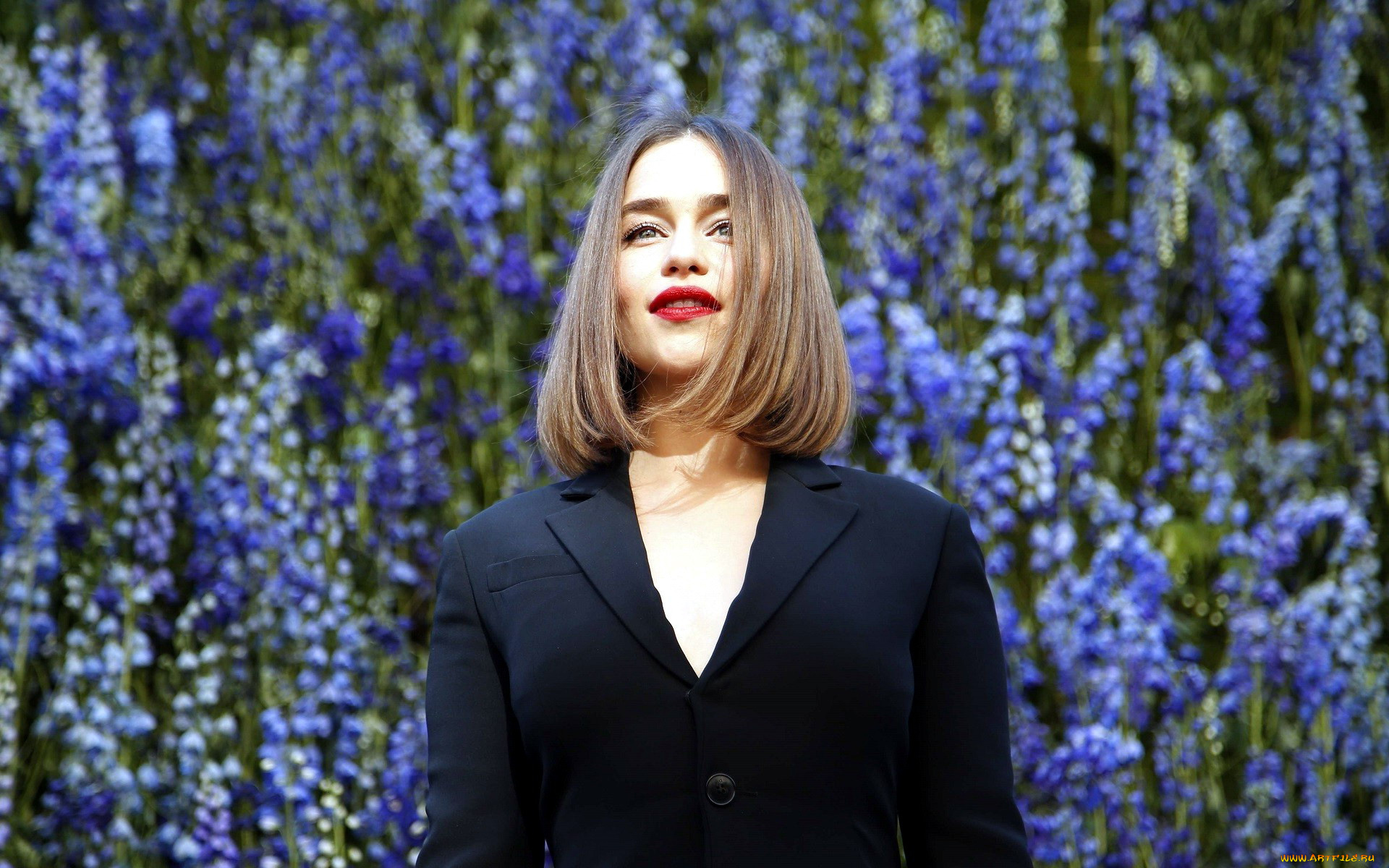 девушки, emilia, clarke, фон, пиджак