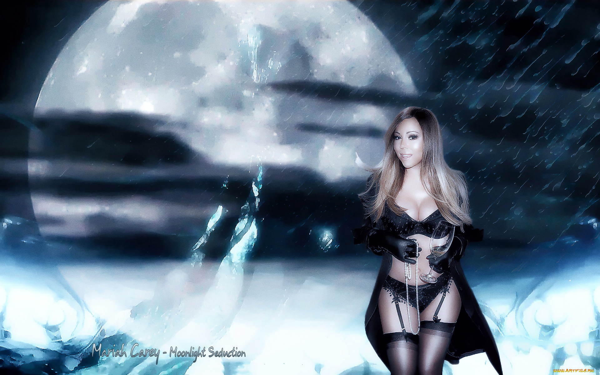 mariah, carey, музыка, девушка, фон, взгляд, улыбка, бельё