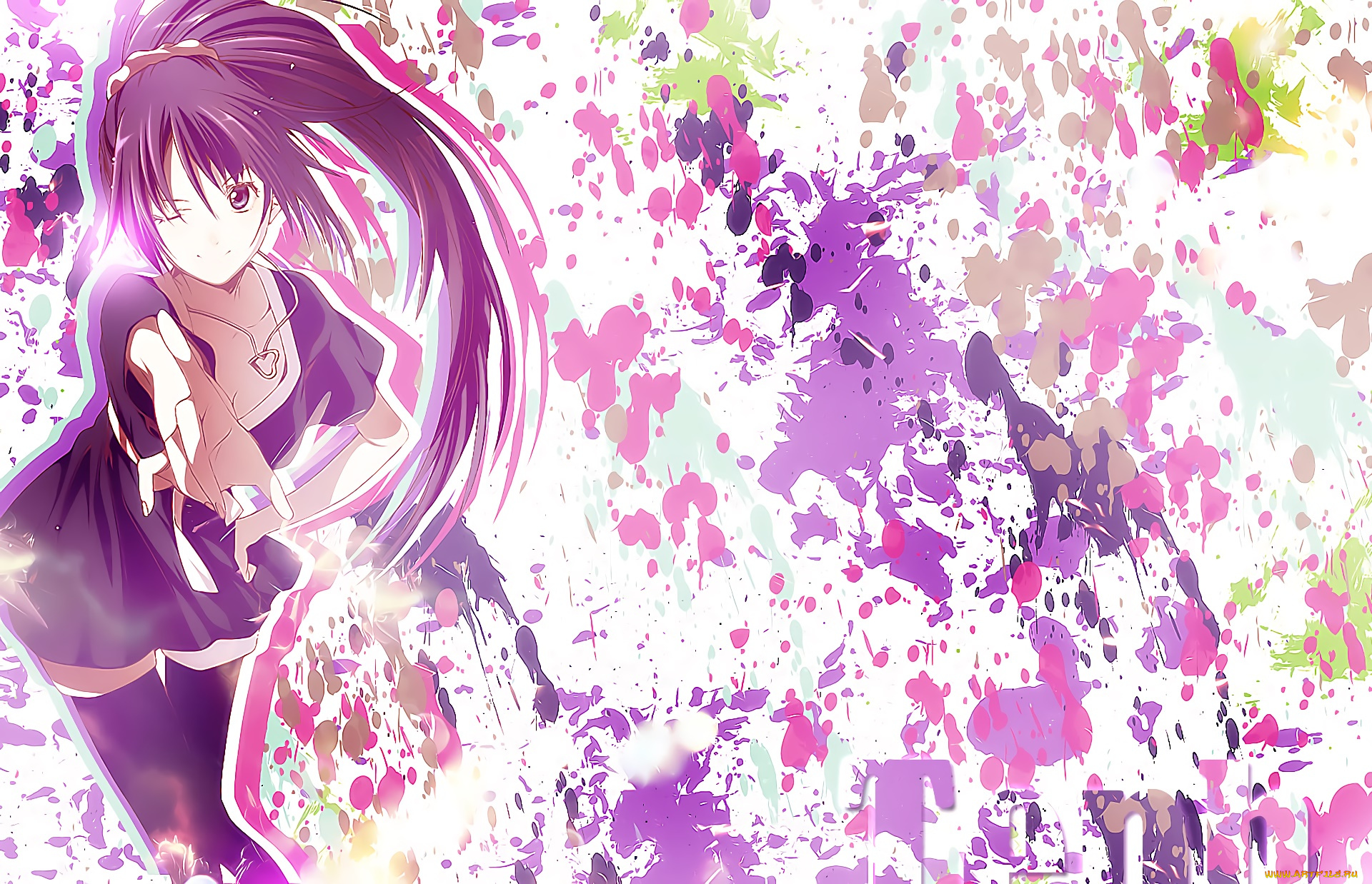 аниме, bakemonogatari, фон, взгляд, девушка