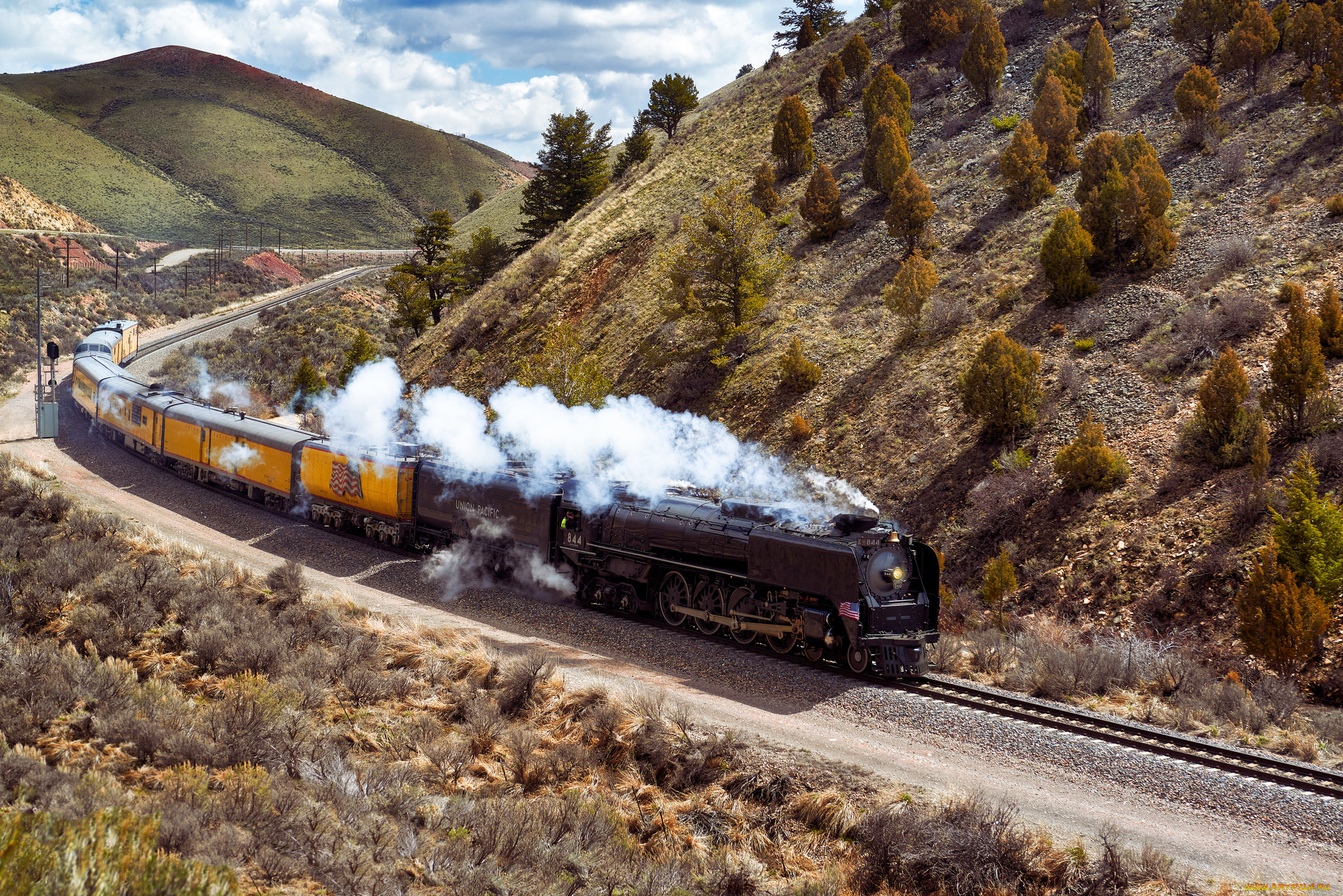 техника, паровозы, локомотив, состав