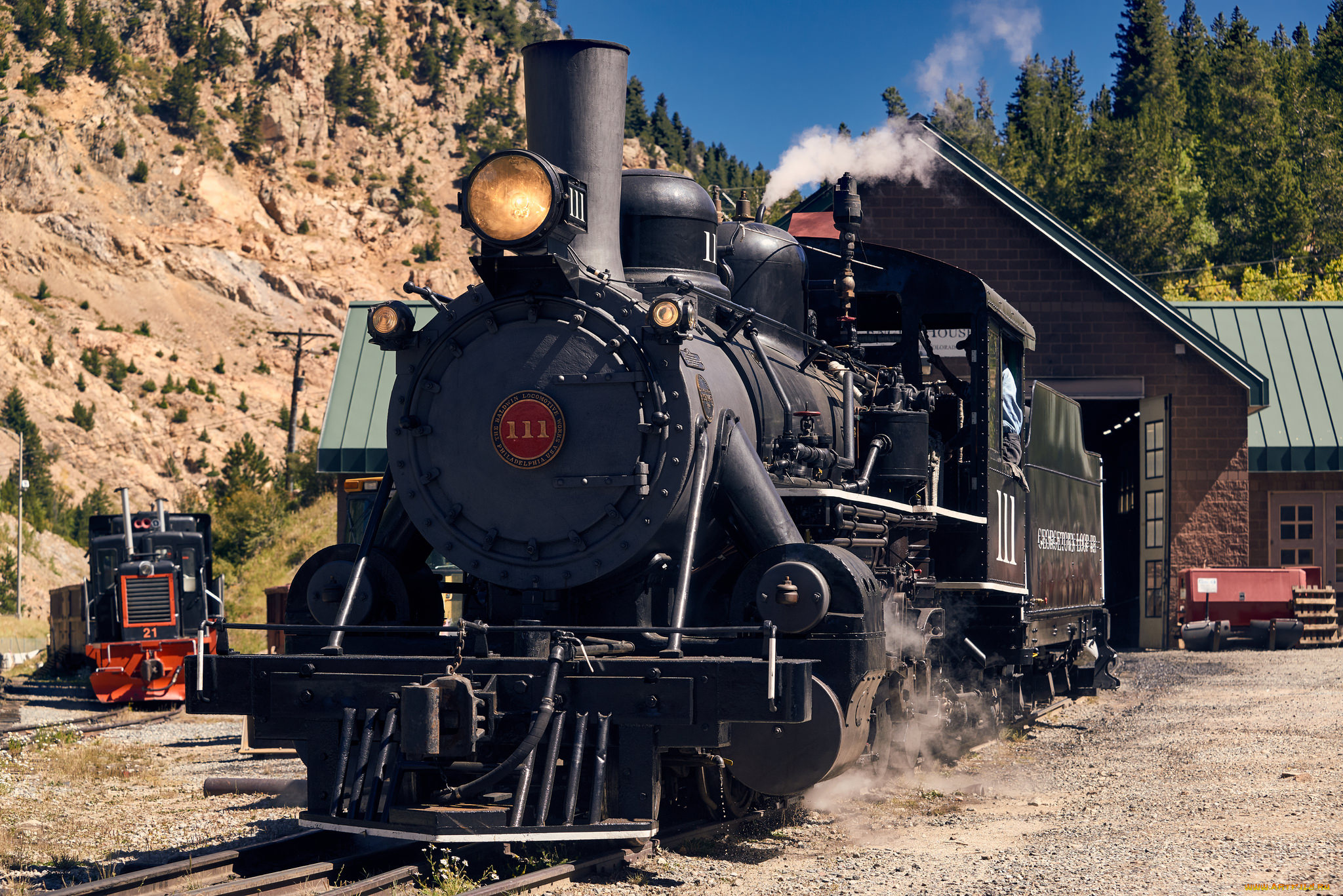 техника, паровозы, локомотив, состав